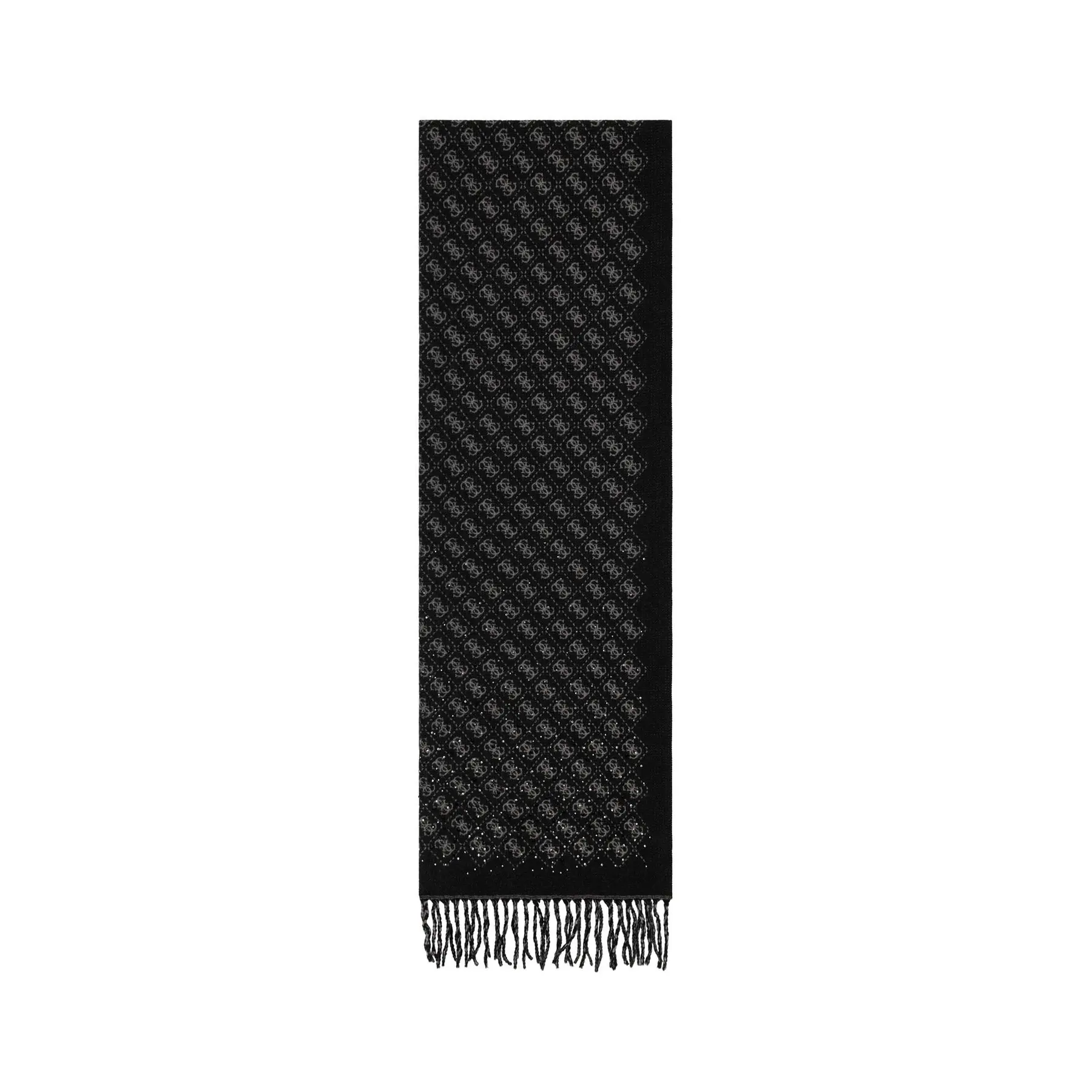Guess Jewels 65x180cm Jacquard Scarf Sjaal Zwart Vrouw