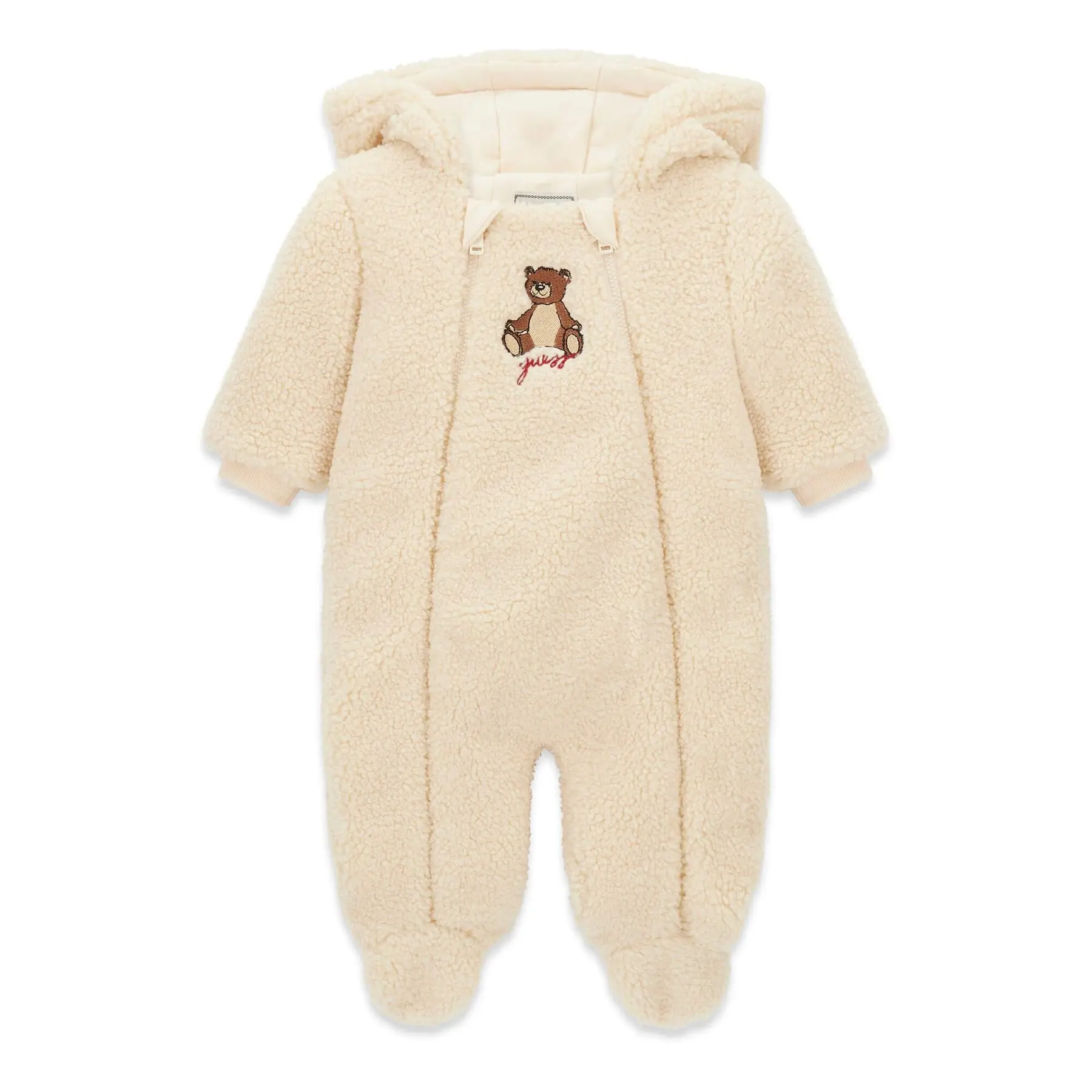 Tuta in pelliccia sintetica con cappuccio neonato maschio Guess Overall