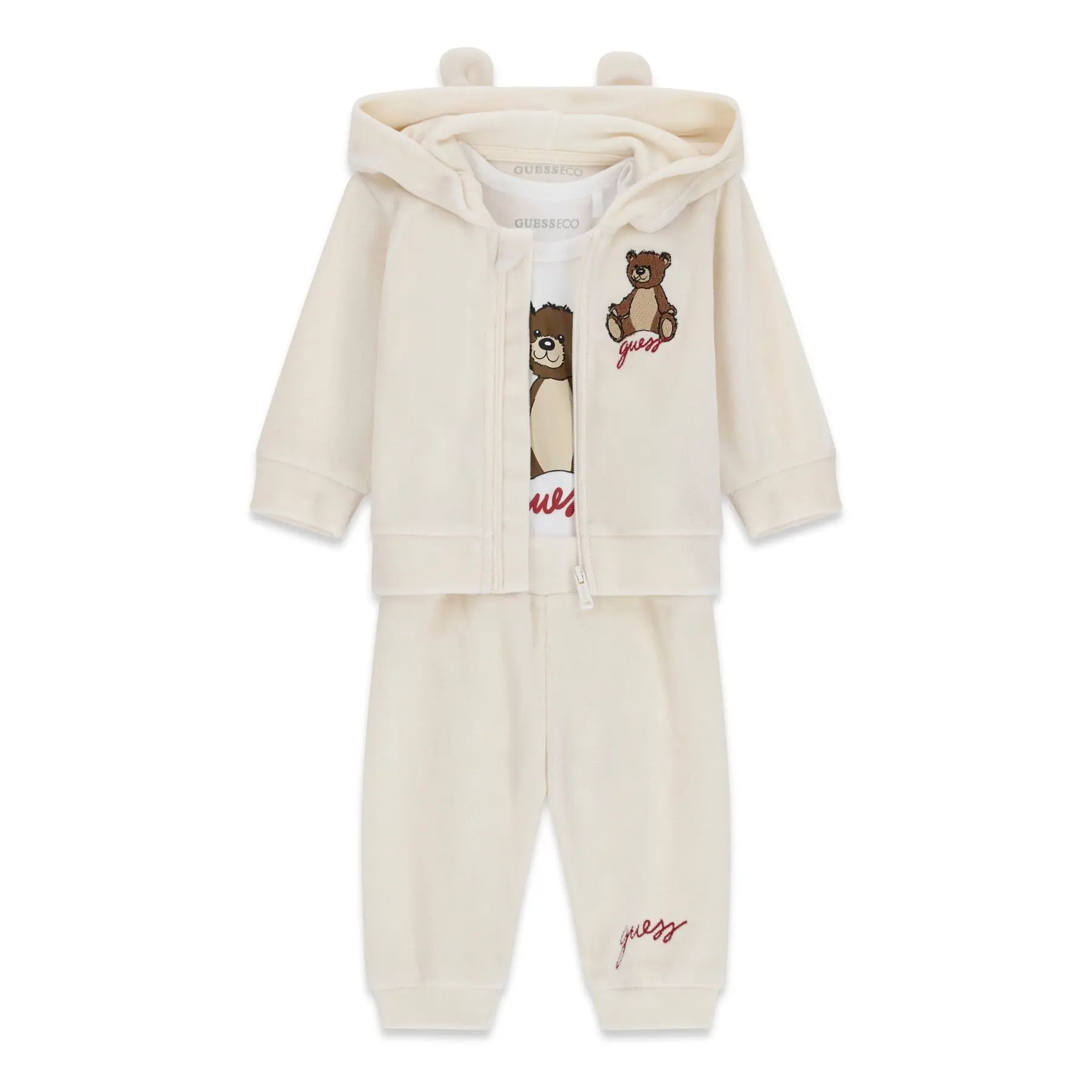 Completo felpa con cappuccio e zip neonato bambino Guess