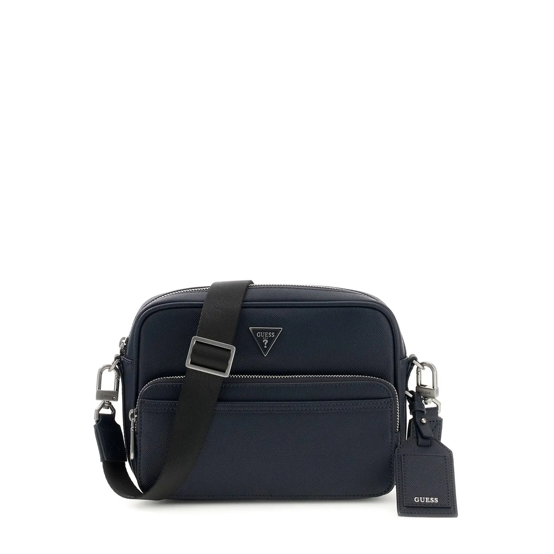 GUESS schoudertas Milano Crossbody Double Zip Blue Navy donkerblauw