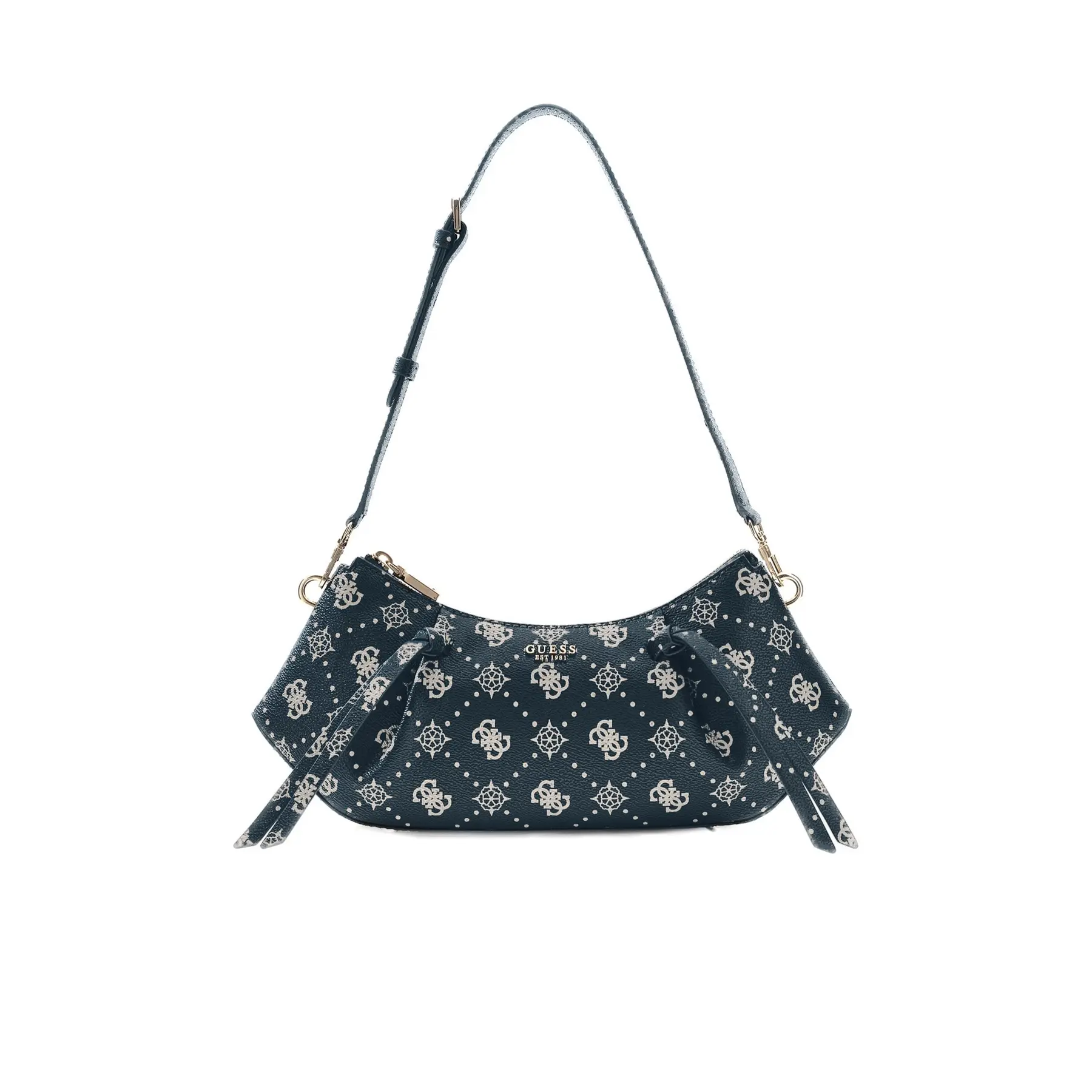 GUESS schoudertas Allegra Shoulder Bag Blue Logo donkerblauw