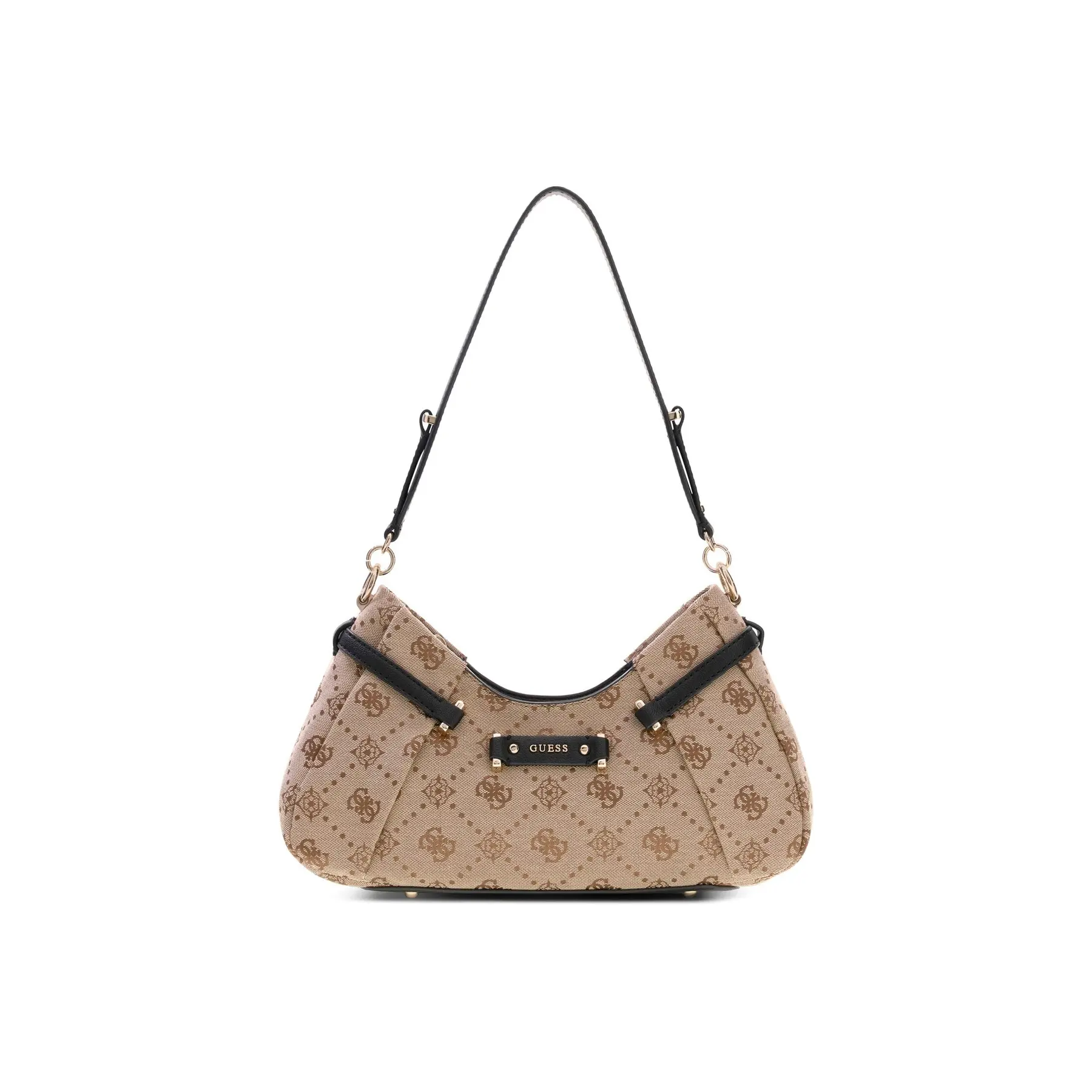 GUESS schoudertas Dorothy Shoulder Bag Latte Logo / Black beige