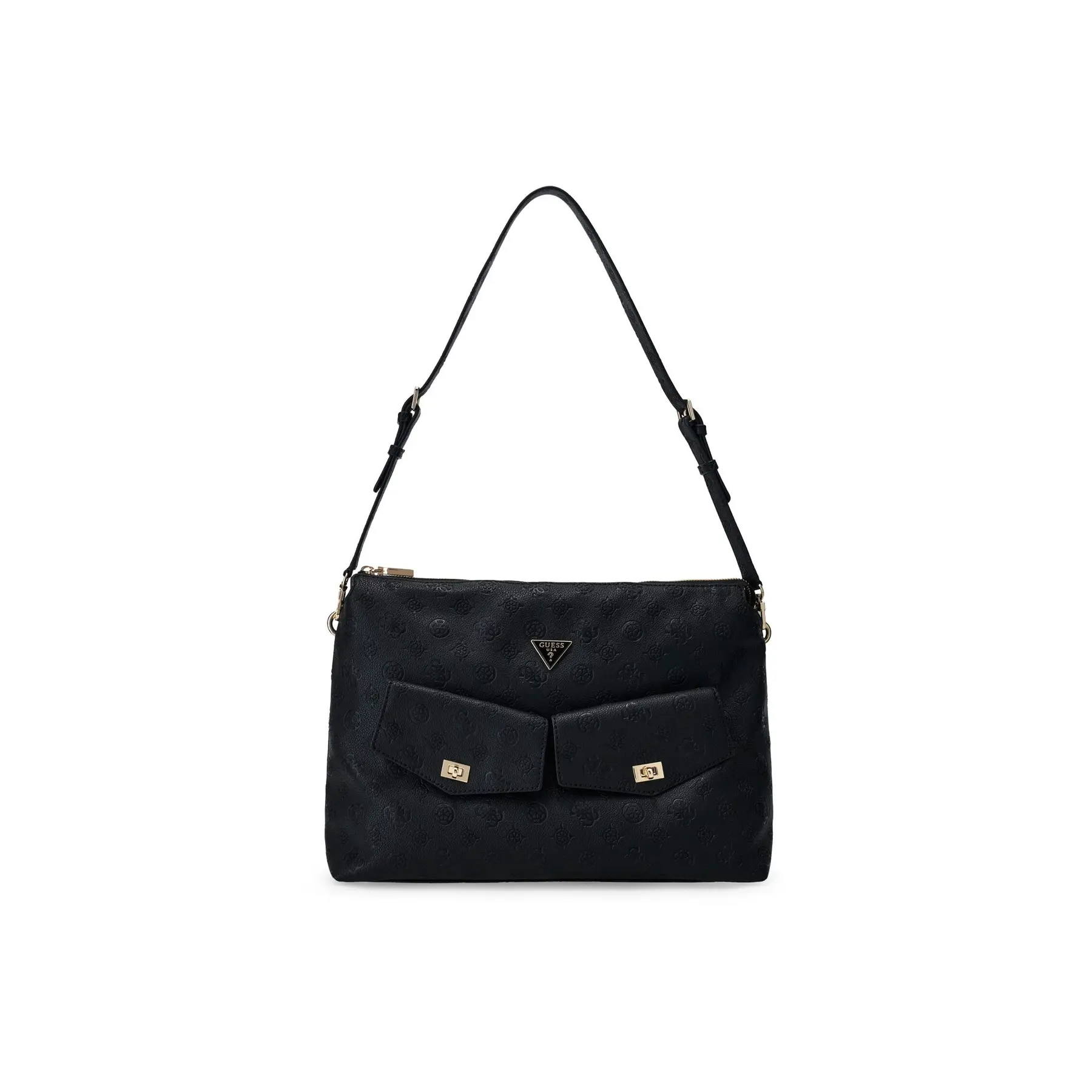 GUESS schoudertas Blake Hobo Black Logo zwart