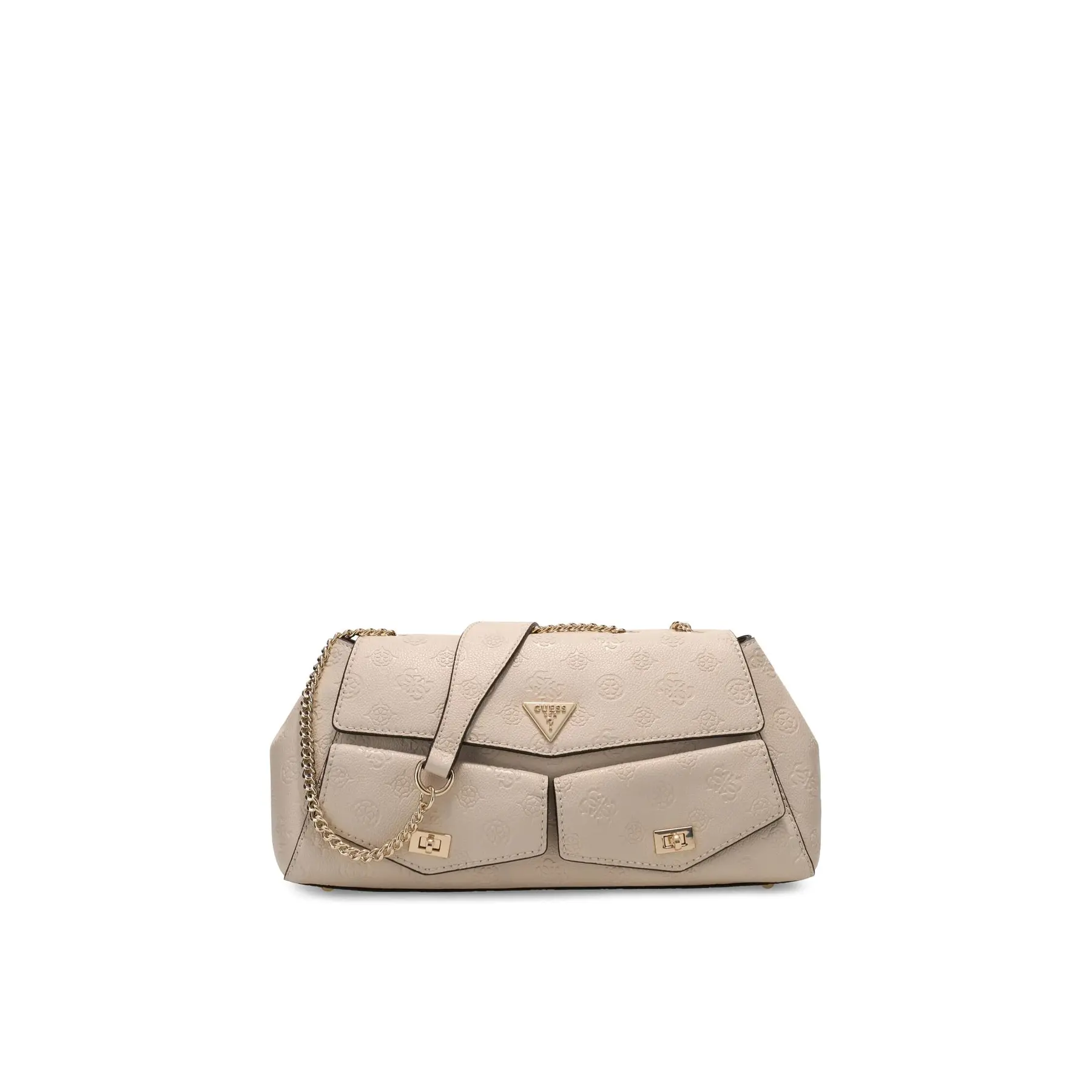 GUESS schoudertas Blake Convertible Crossbody Flap Bone Logo crème