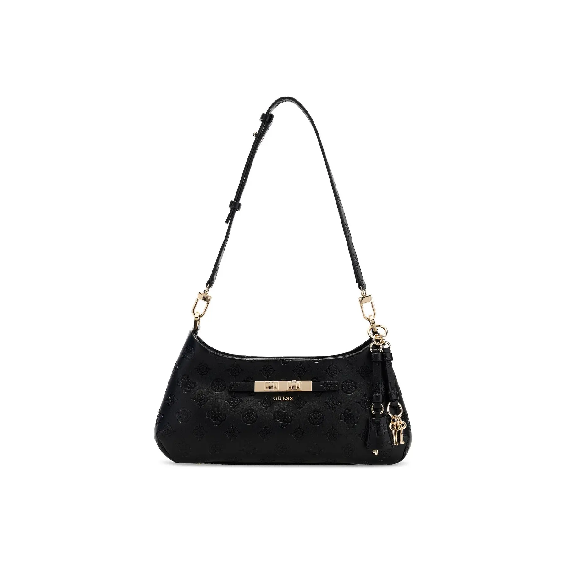 GUESS schoudertas Carmella Hobo Black Logo zwart