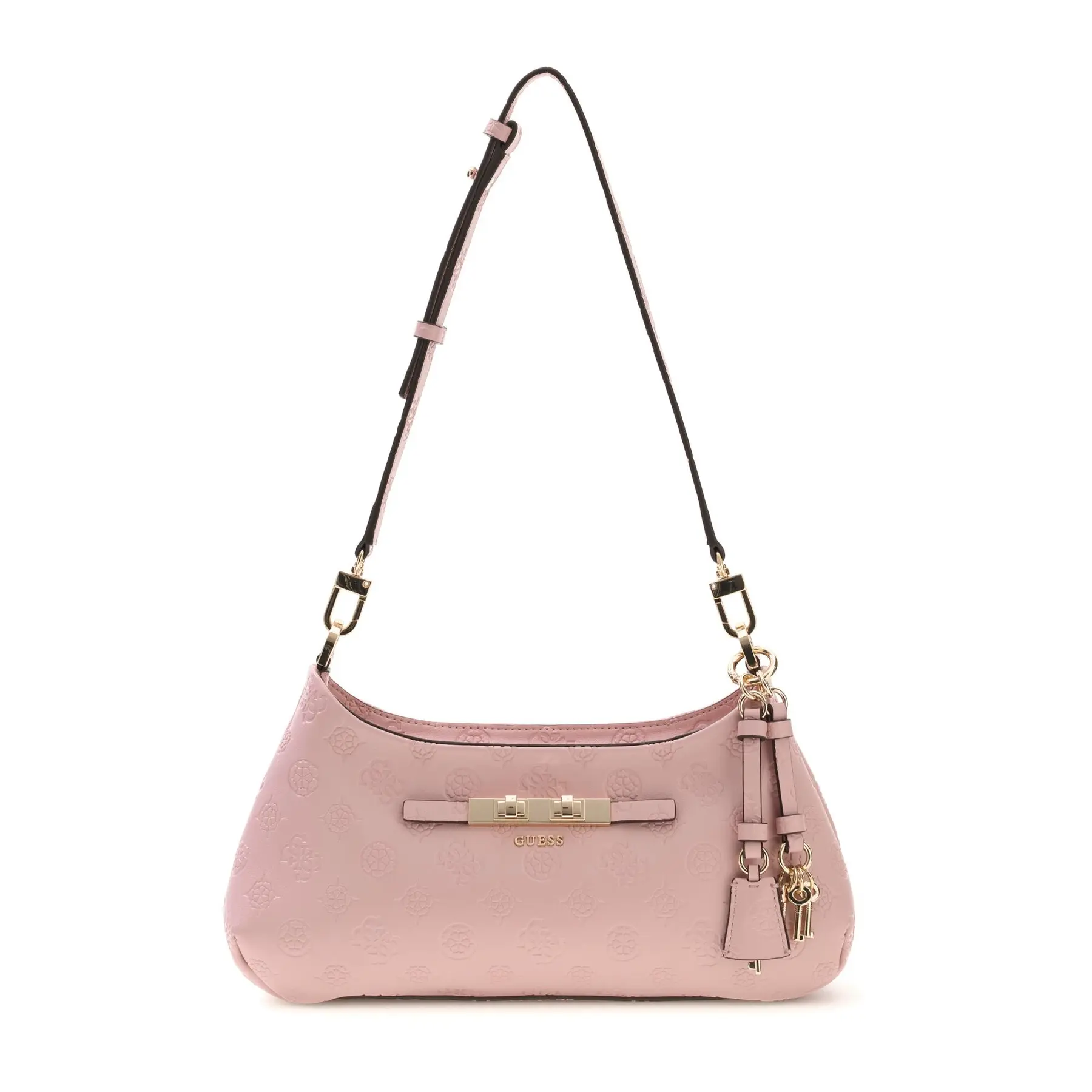 GUESS schoudertas Carmella Hobo Light Pink Logo roze