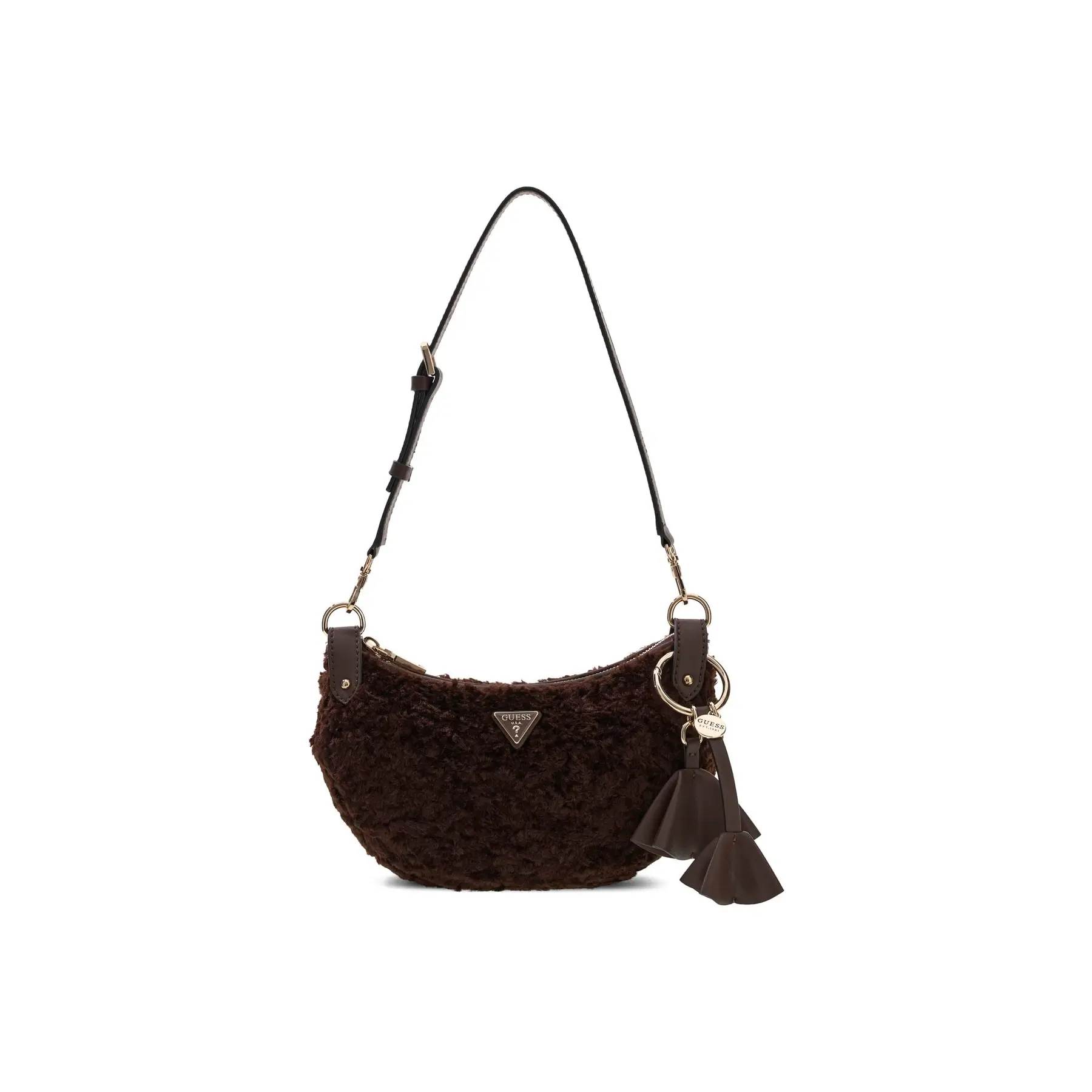 GUESS schoudertas Katie Convertible Shoulder Bag Espresso donkerbruin