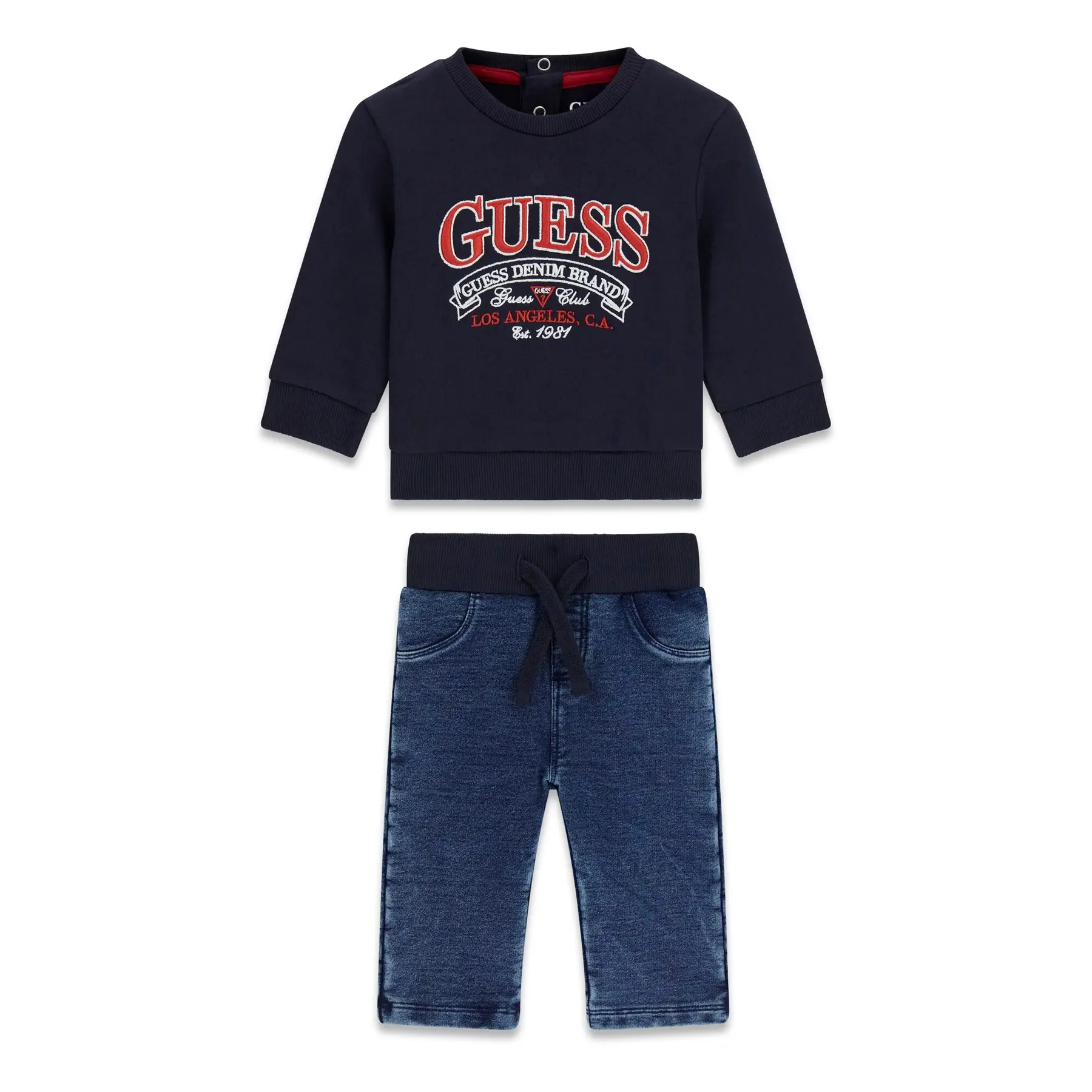 Guess Herren Bleu Strick-Denim-Oberteil + Jacke Set Baby Junge