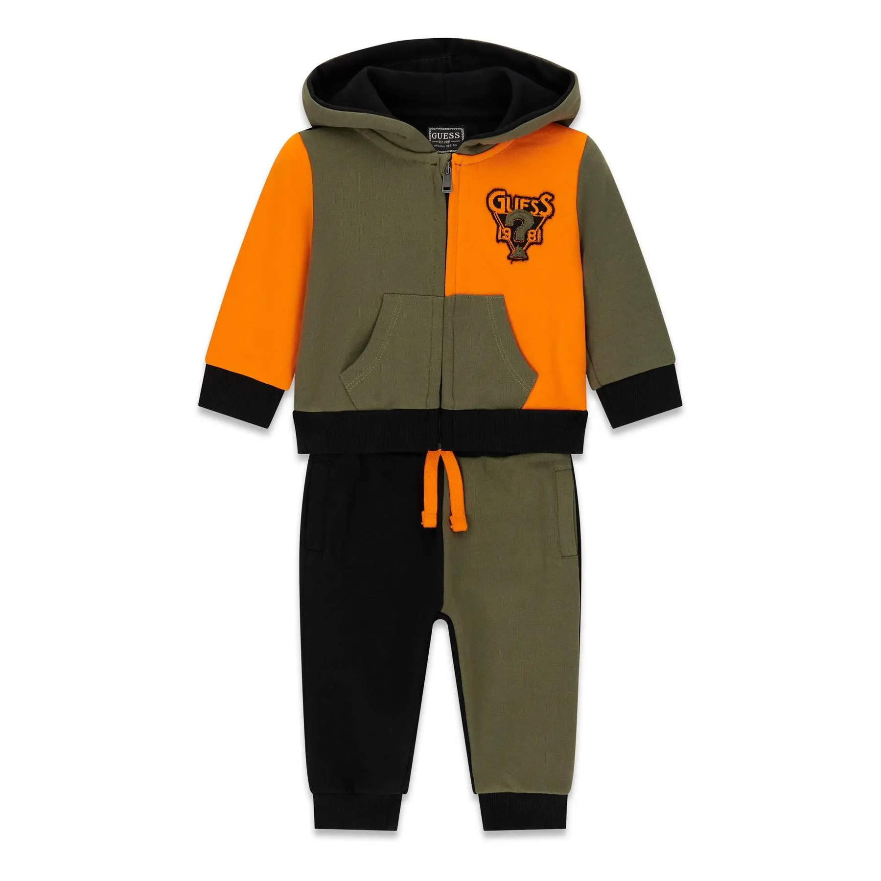 Completo felpa con cappuccio e zip neonato bambino Guess