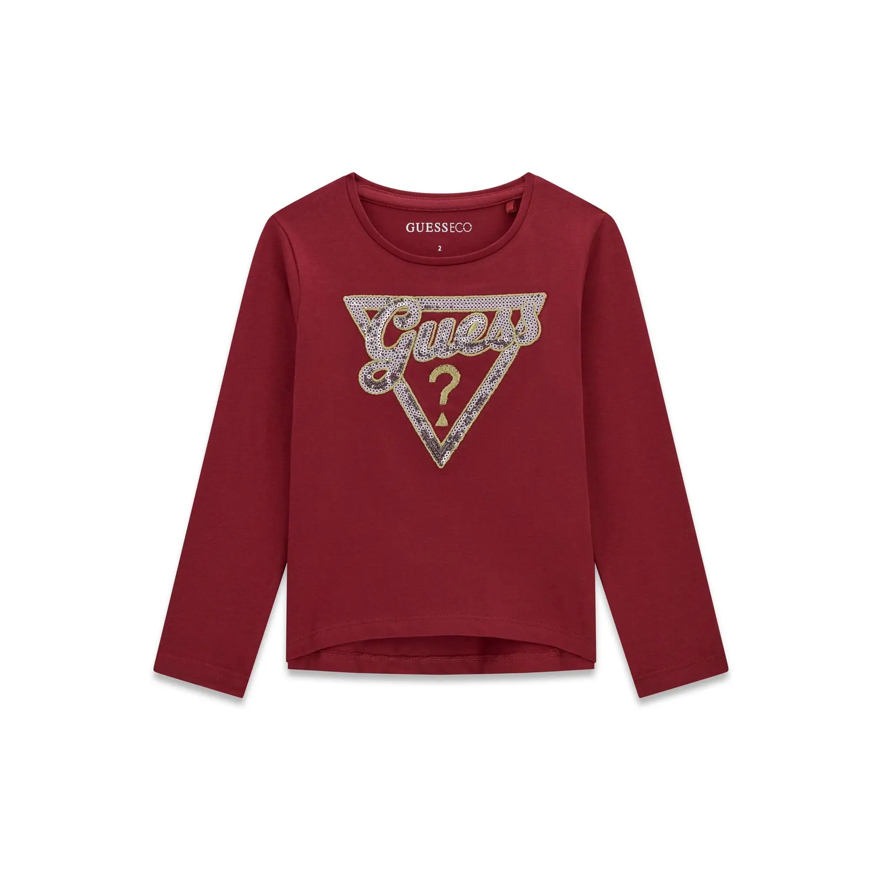 Guess Damen Rouge Langarm-T-Shirt Baby Mädchen High Low