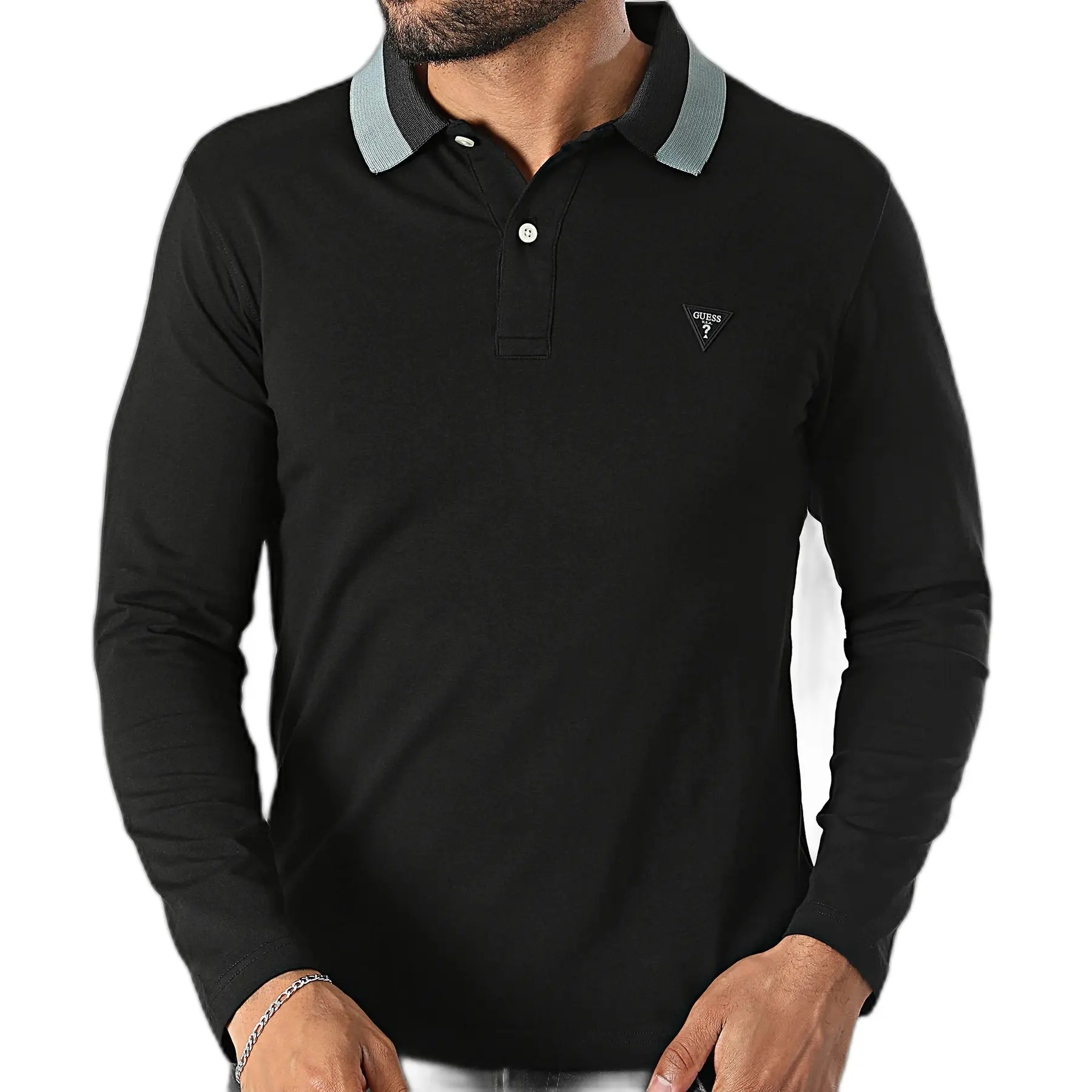 Uitrekbaar Poloshirt met Lange Mouwen Guess