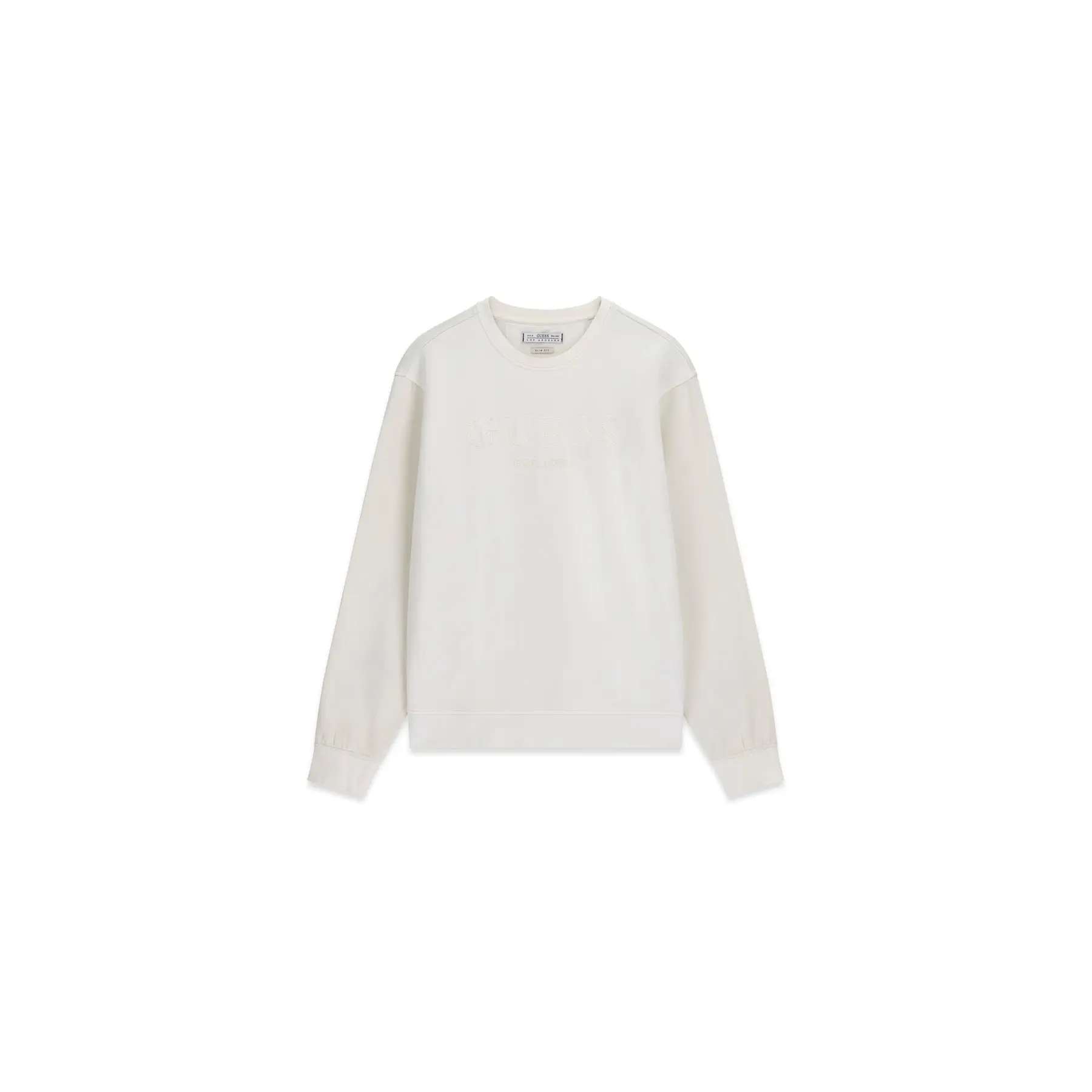 Guess Men's Beige Sweatshirt Cn Classic Logo