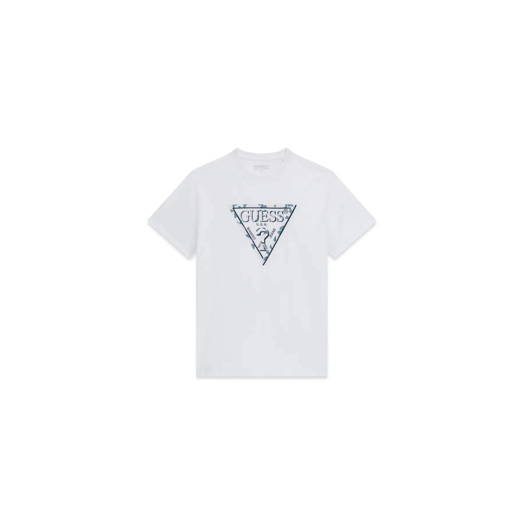 T-Shirt Guess Triangle Leaves Embroide