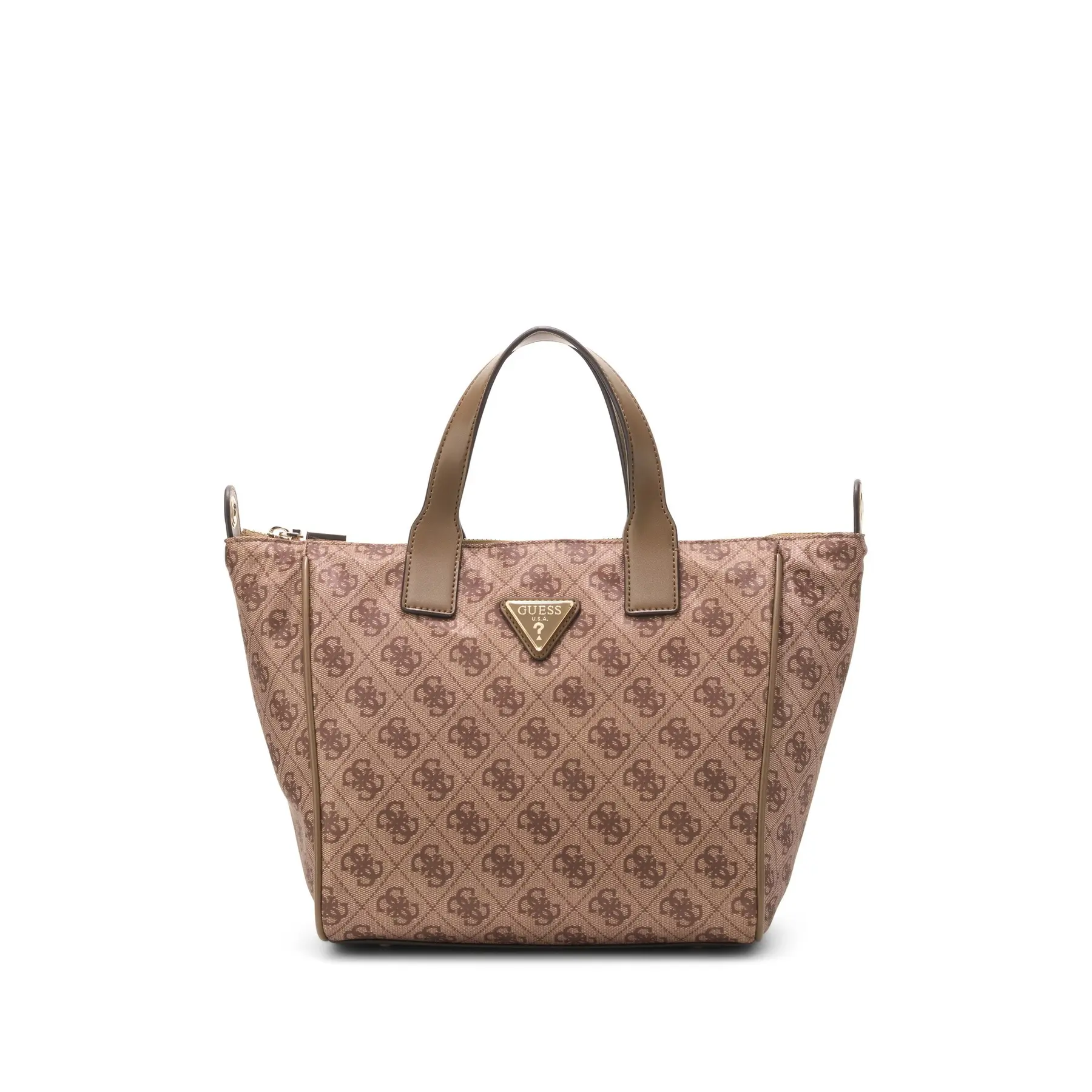 GUESS handtas schoudertas Adrian Logo Tote Latte Logo Lichtbruin