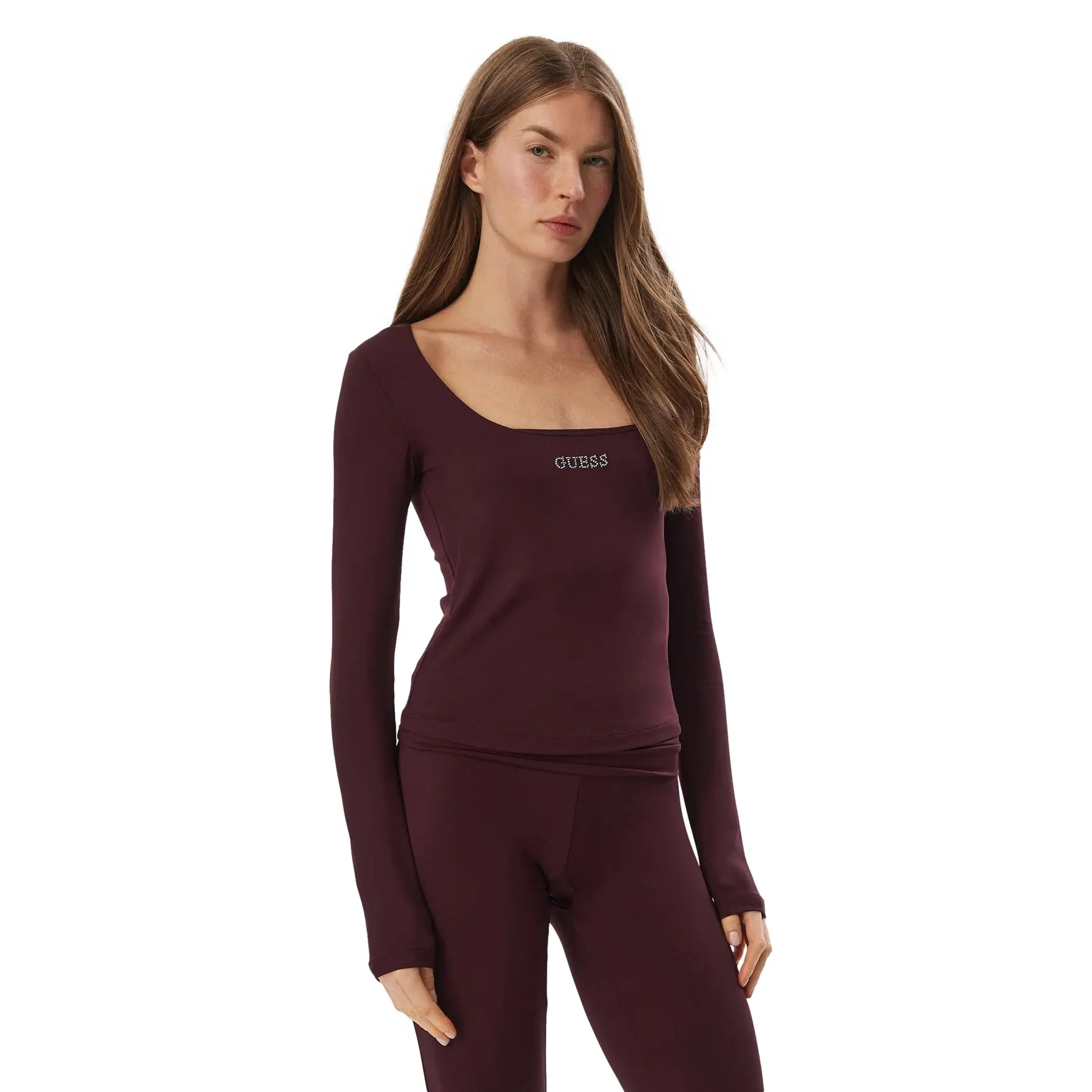 Guess Women's Violet Long Sleeve T-Shirt Lotus