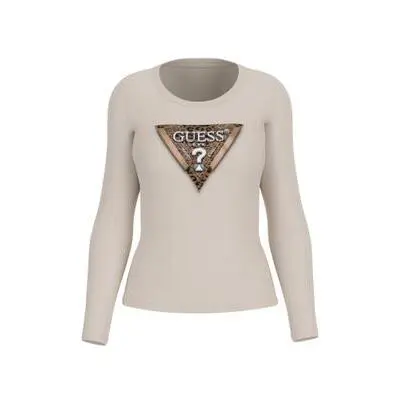 Guess Donna Blanc Maglietta A Manica Lunga Da Leo