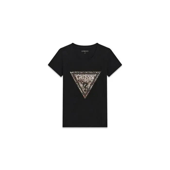T-Shirt aus Lurex Damen Guess Leopard Logo