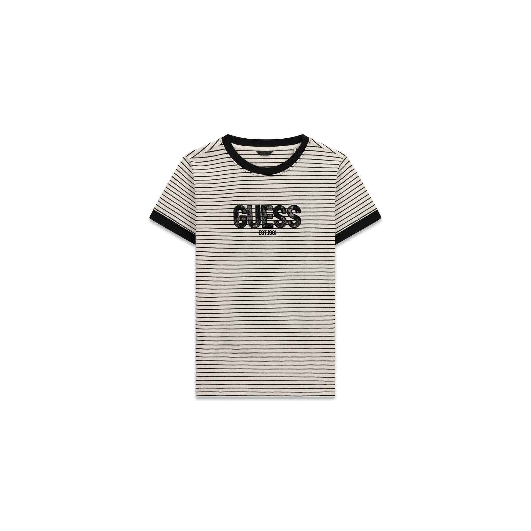 T-shirt da donna Guess Gummy Lace Logo striped