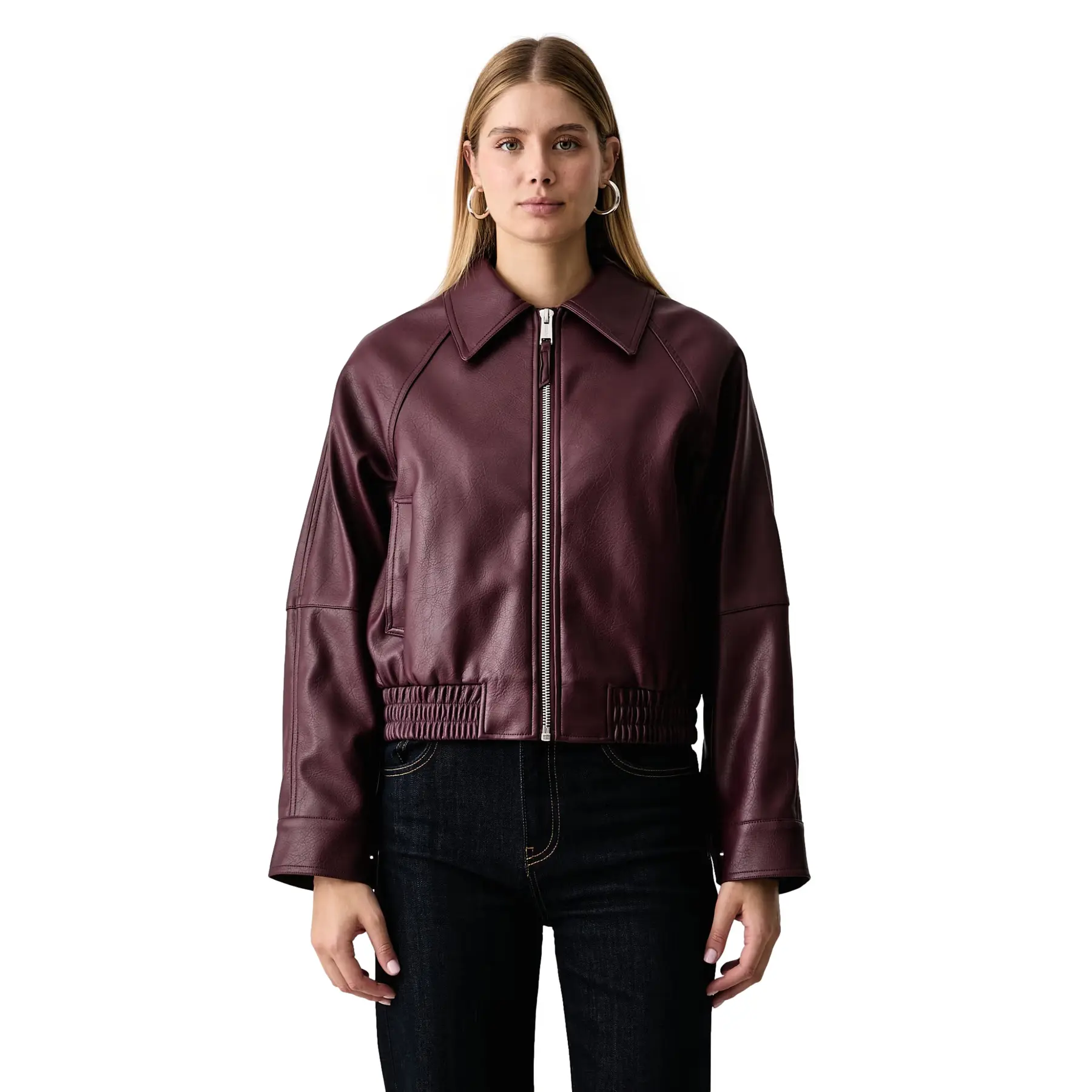 Guess Donna Noir Giubbotto Bomber In Pu Audrine