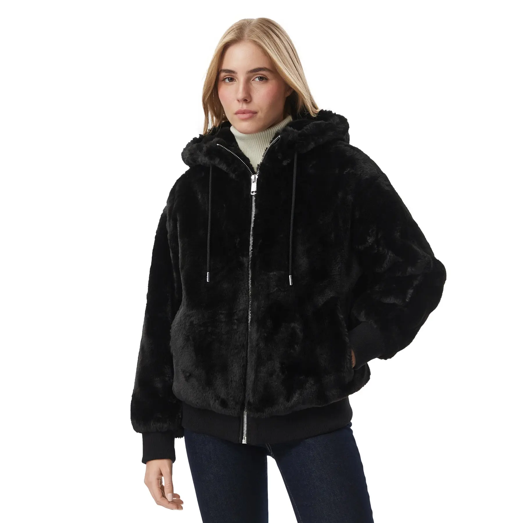 Kunstpelzjacke Damen Guess New Lucrezia Logo