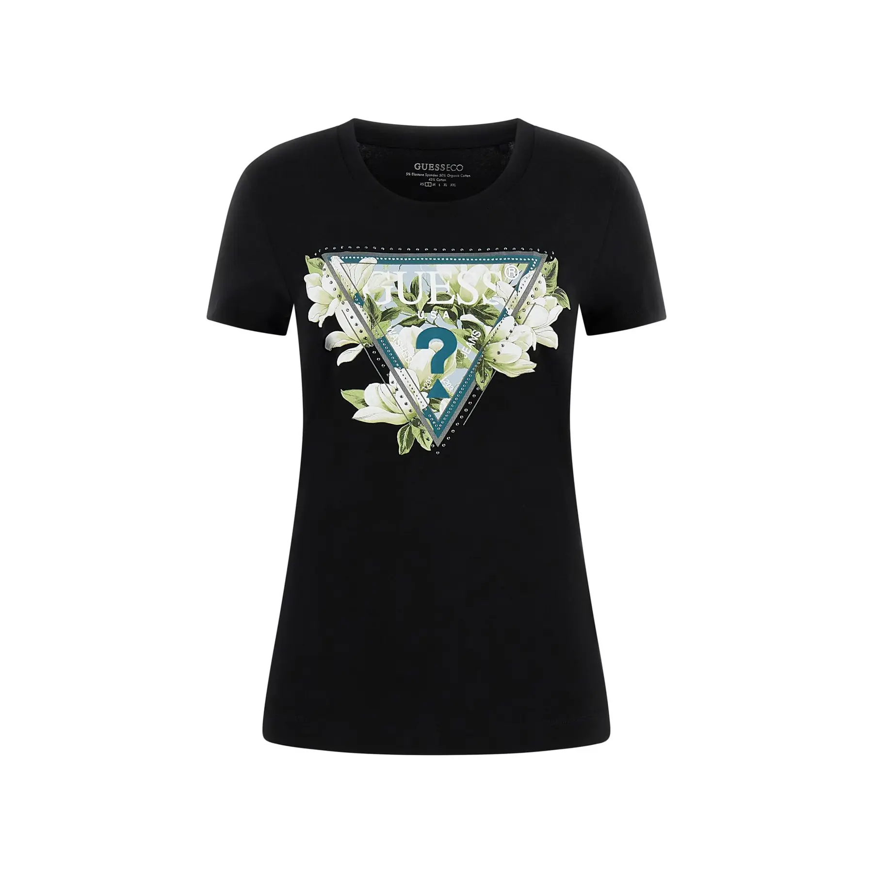 T-shirt da donna Guess CN Camelia Triangle