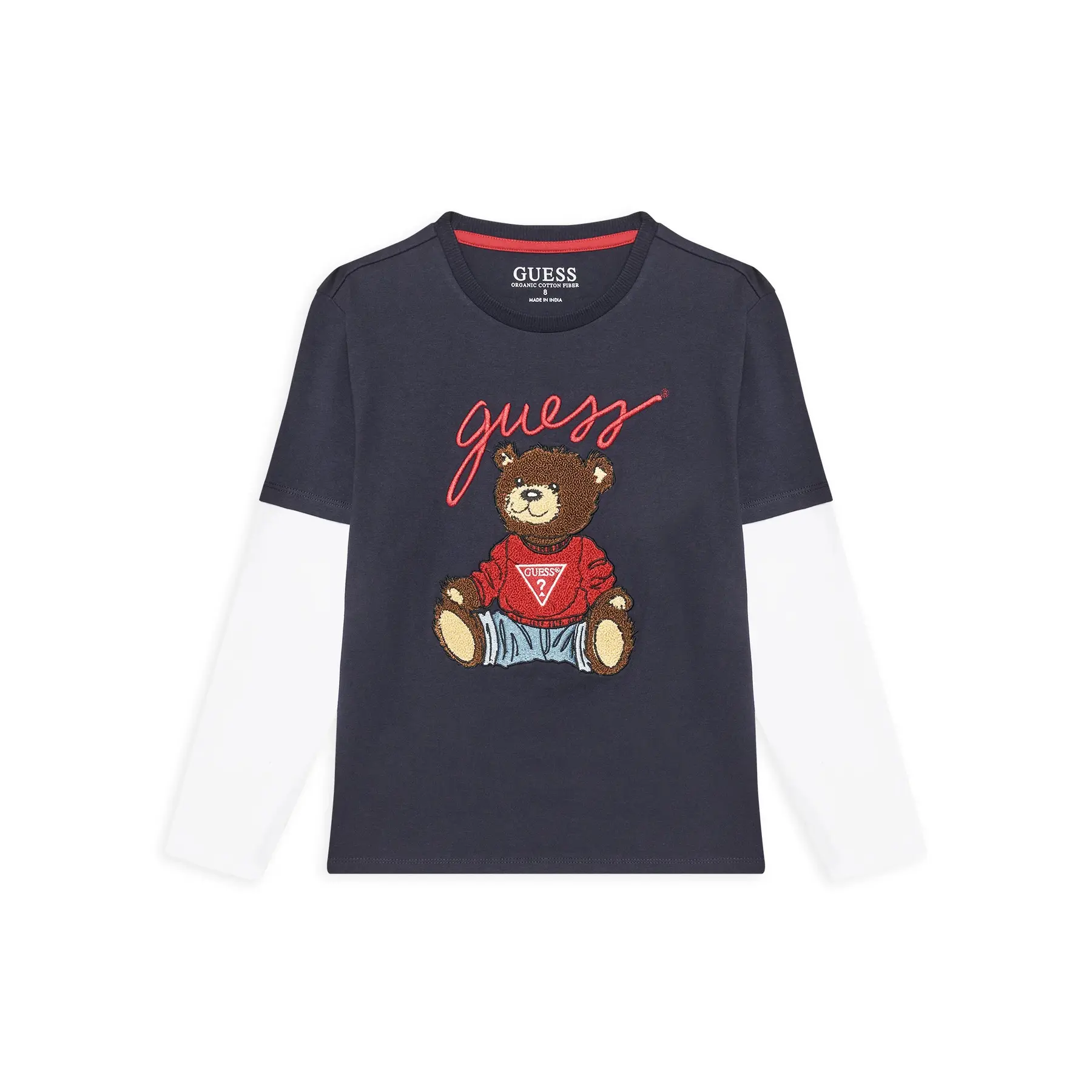 Guess Boys Blue Children's Long-Sleeved Round-Neck T-Shirt
