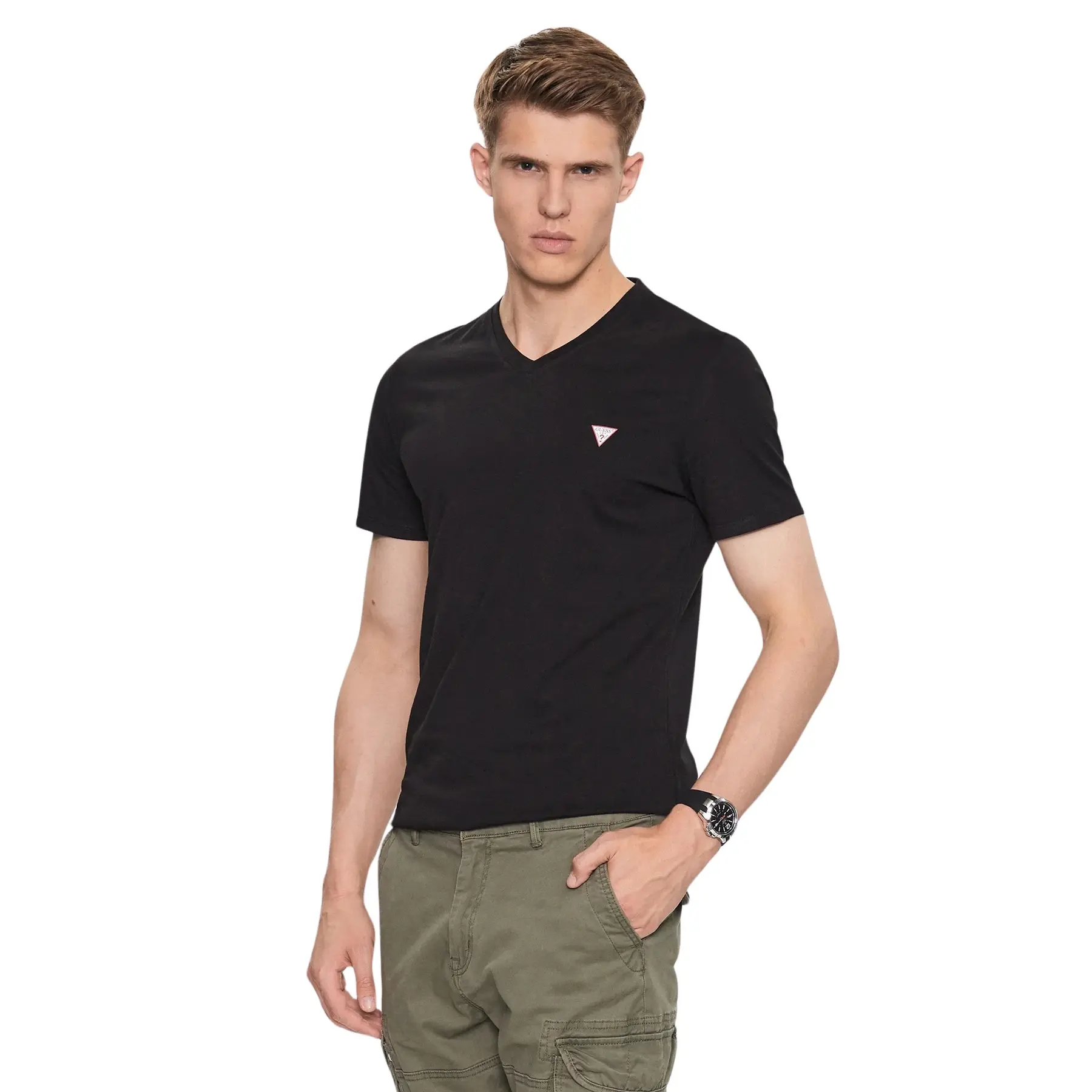 T-shirt con scollo a V Guess Core
