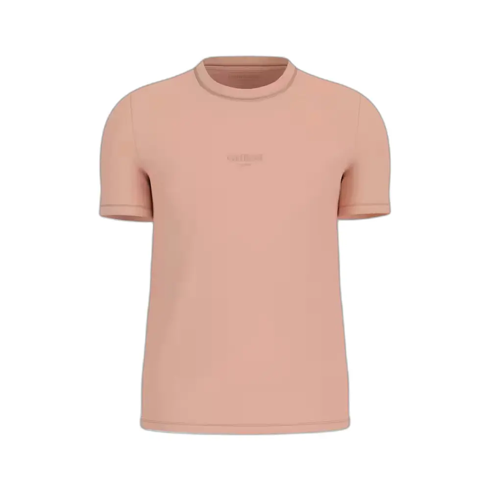 Guess Men's Pink Round Neck T-Shirt Aidy