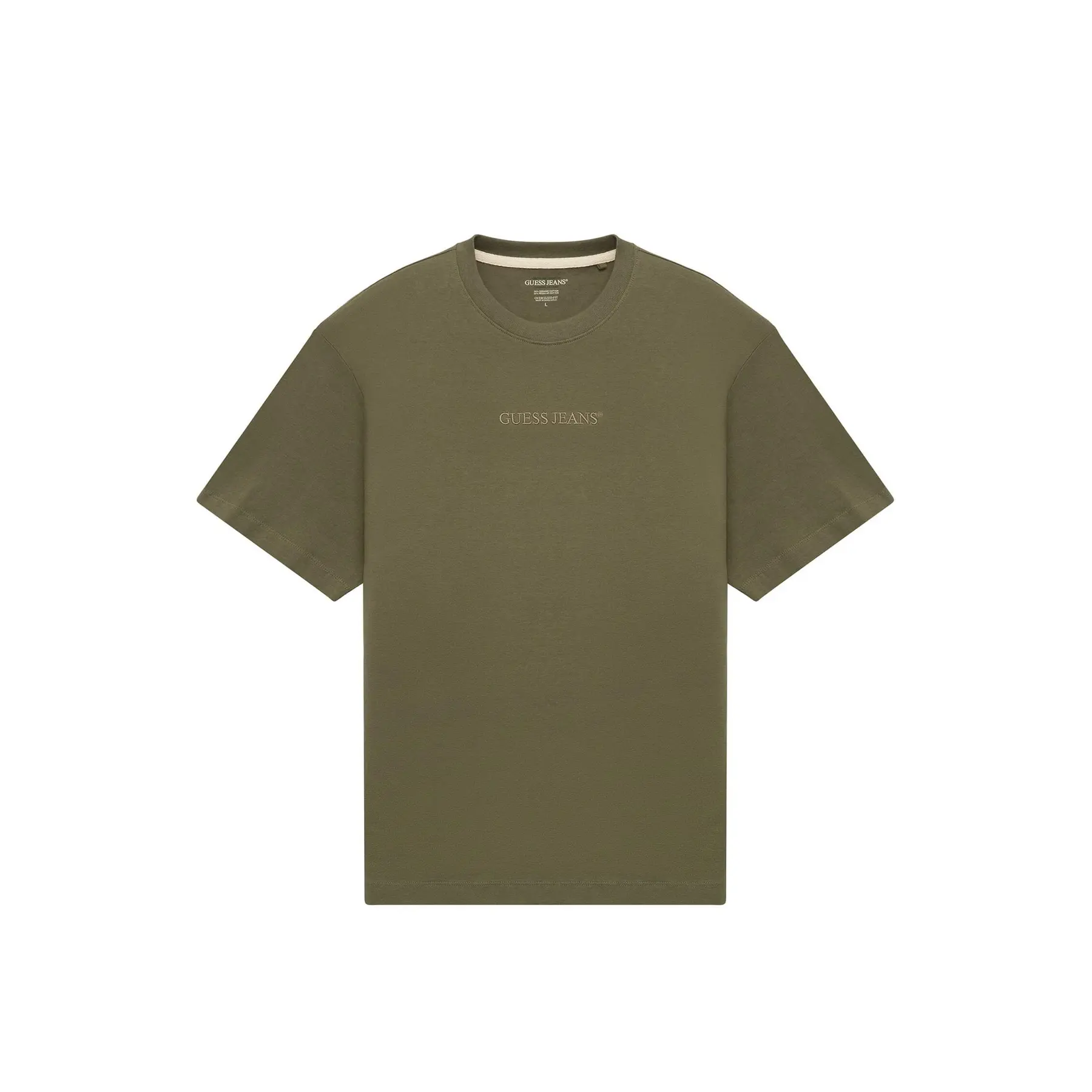 Guess Uomo Verde T-Shirt Con Logo Ricamato