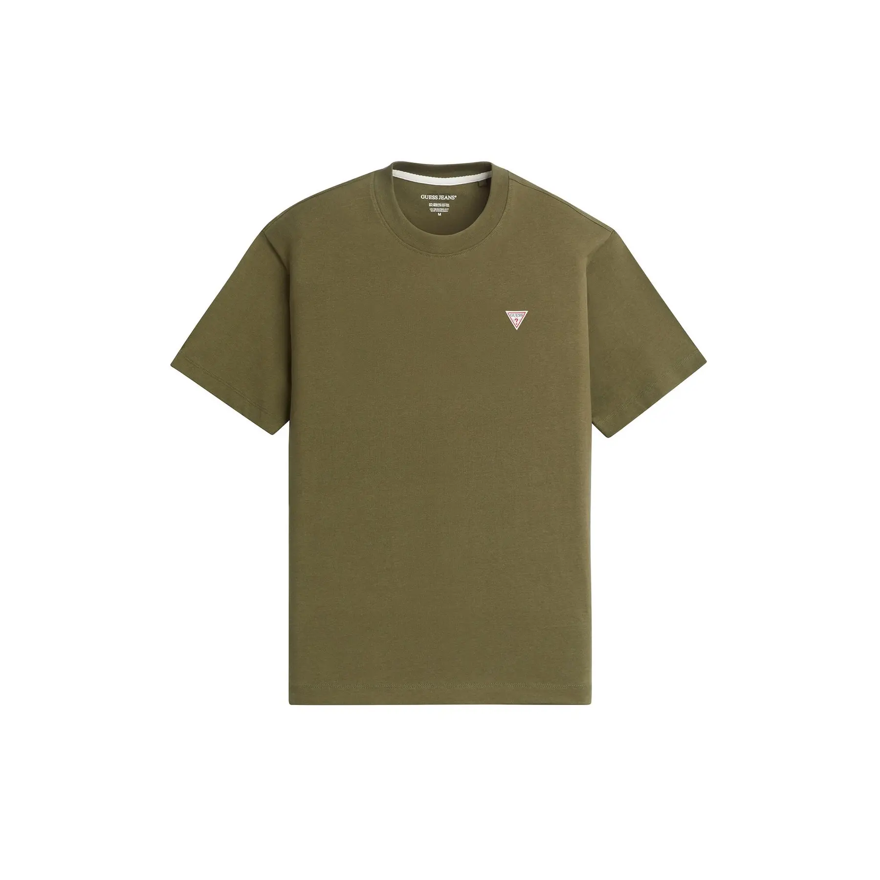 Guess Uomo Verde T-Shirt Con Logo Mini Triangle Mini Triangle