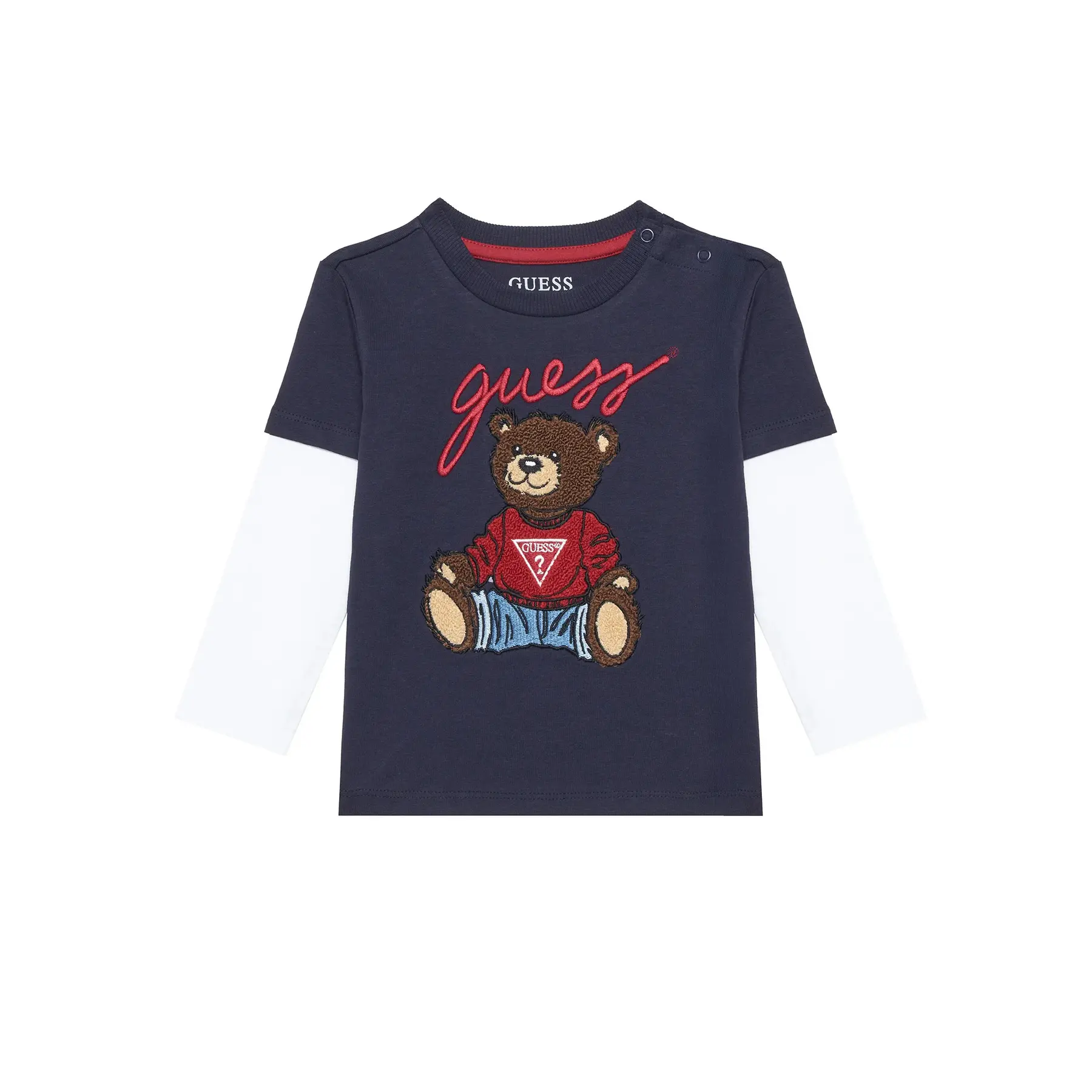 Langärmliges Rundhalsausschnitt T-Shirt aus Baumwolle für Kinder Guess