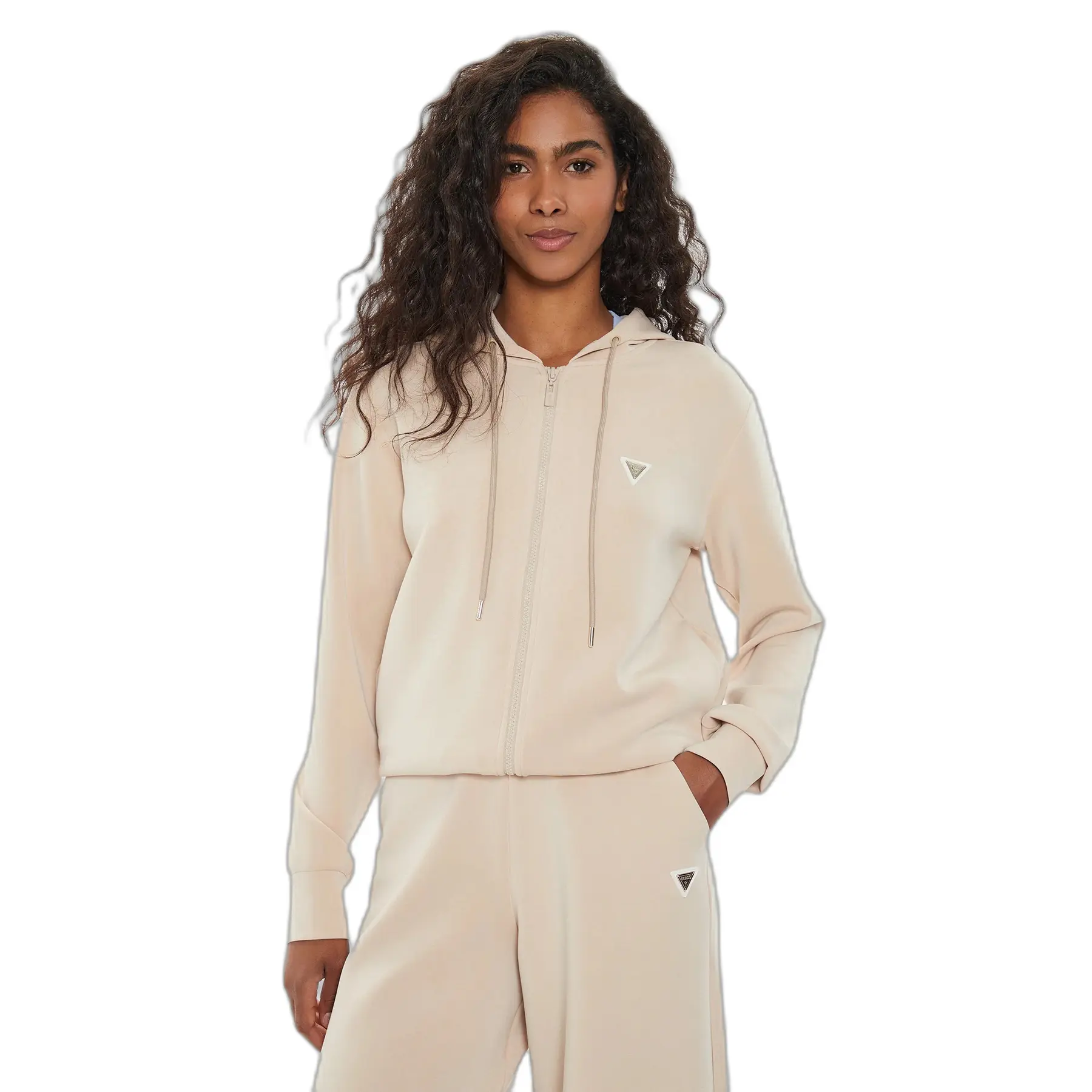 Guess Damen Beige Kapuzenjacke Olympe