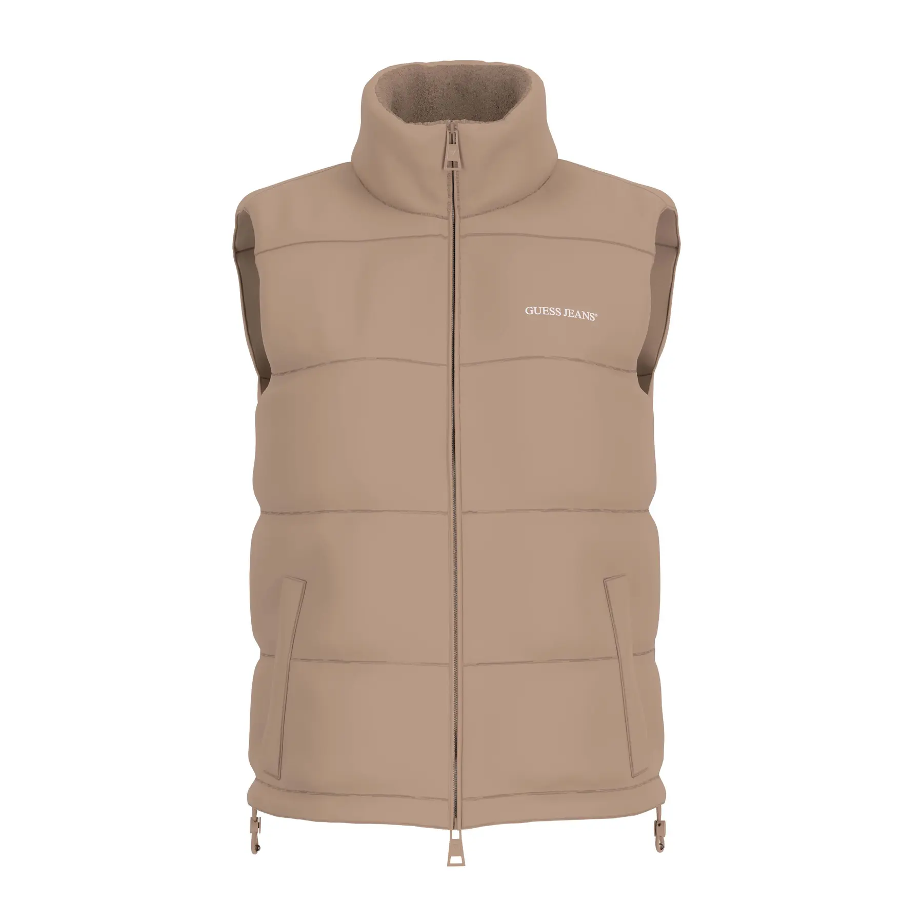 Guess Donna Beige Gilet Da Gj Reg Puffer
