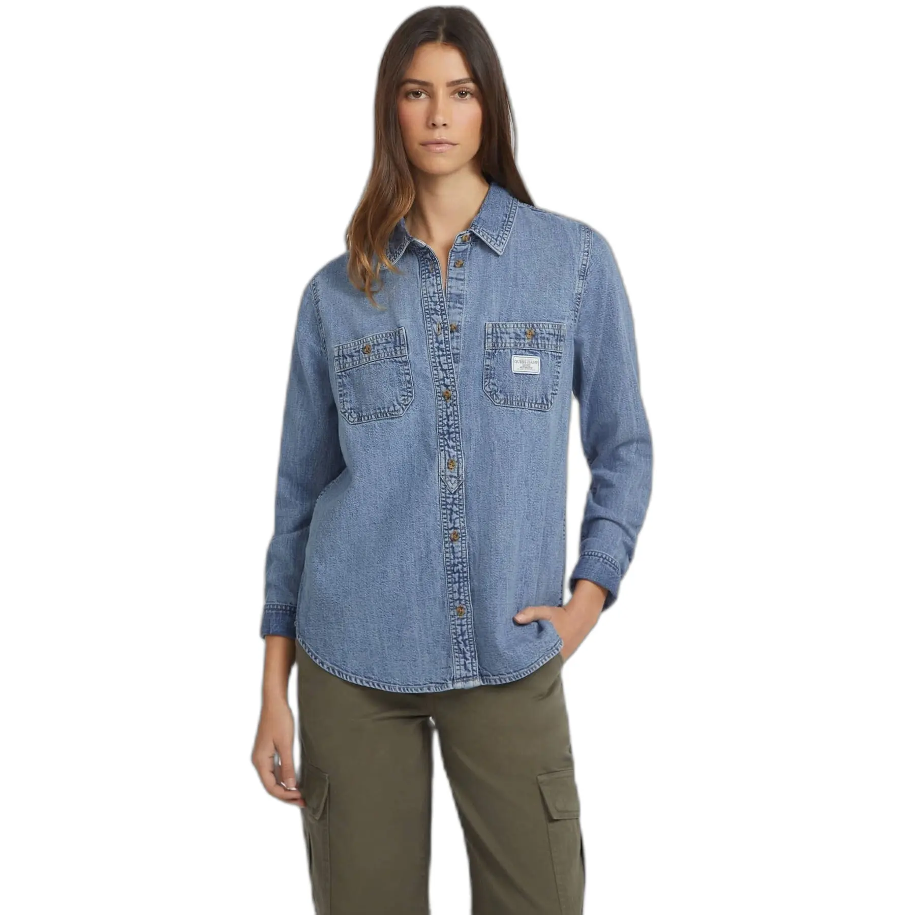Camicia da donna in denim Guess Regular