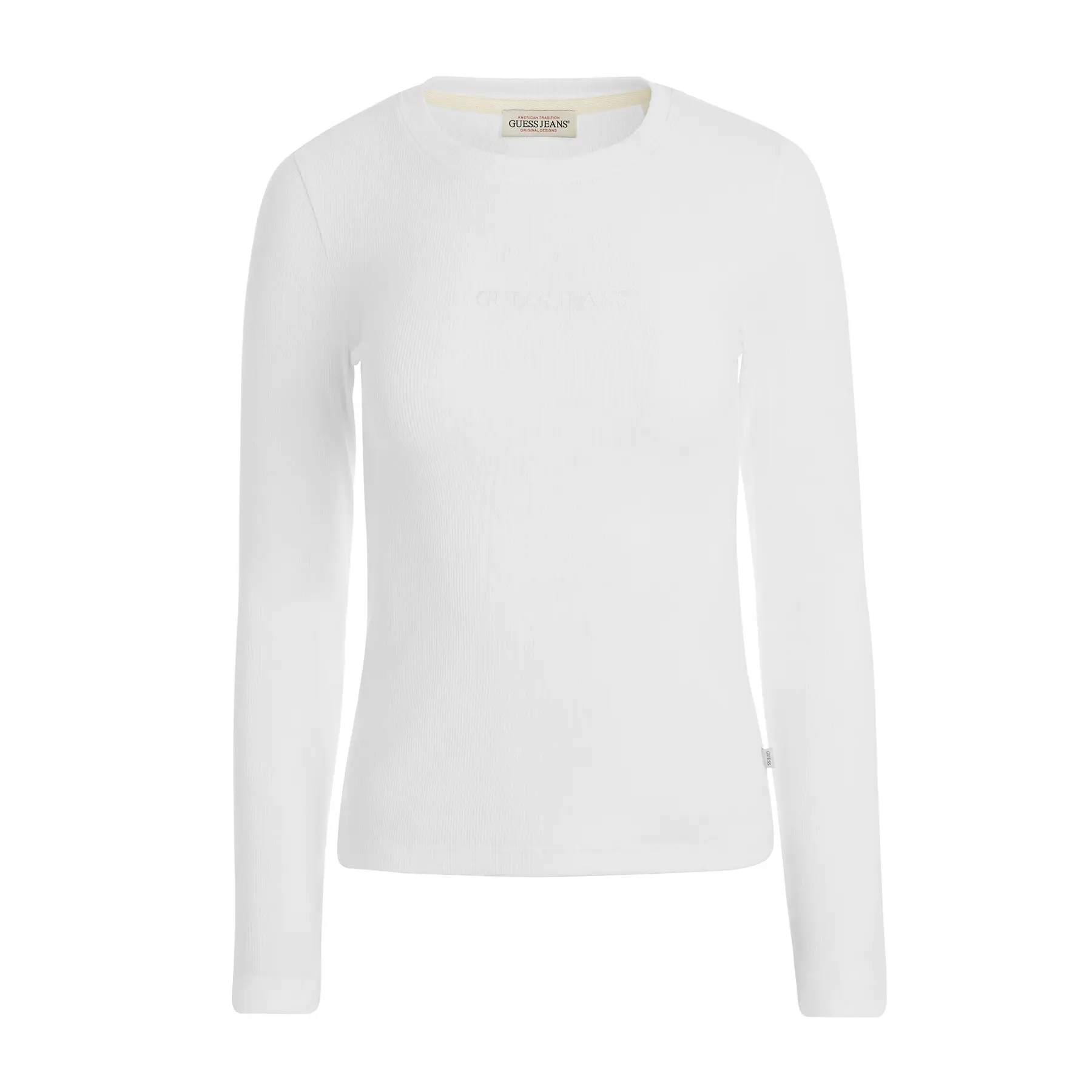 T-shirt a maniche lunghe slim con logo ricamato donna Guess
