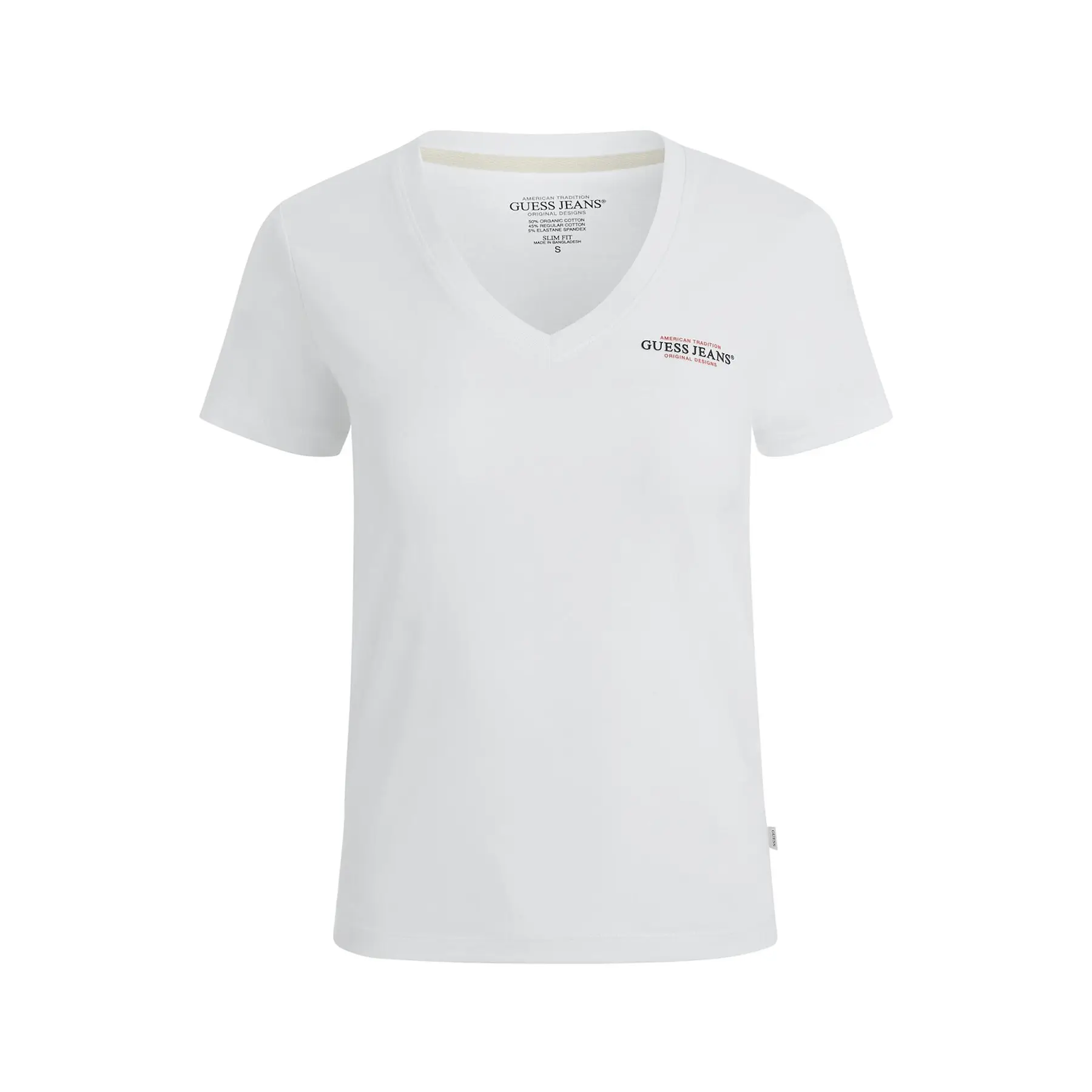 Slim-Fit Damen V-Ausschnitt T-Shirt Guess American