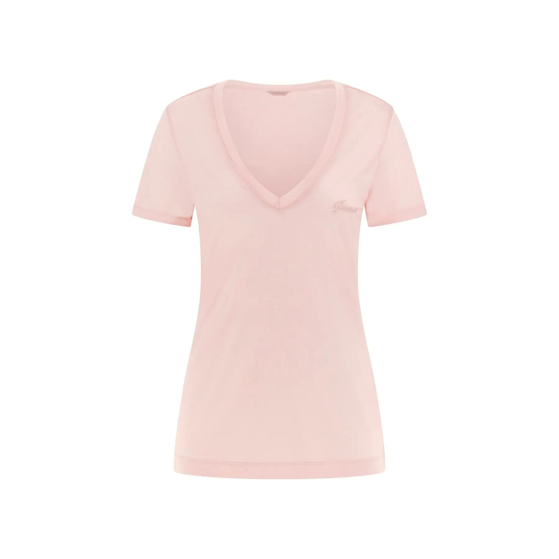 Basic V-Ausschnitt T-Shirt Damen Guess