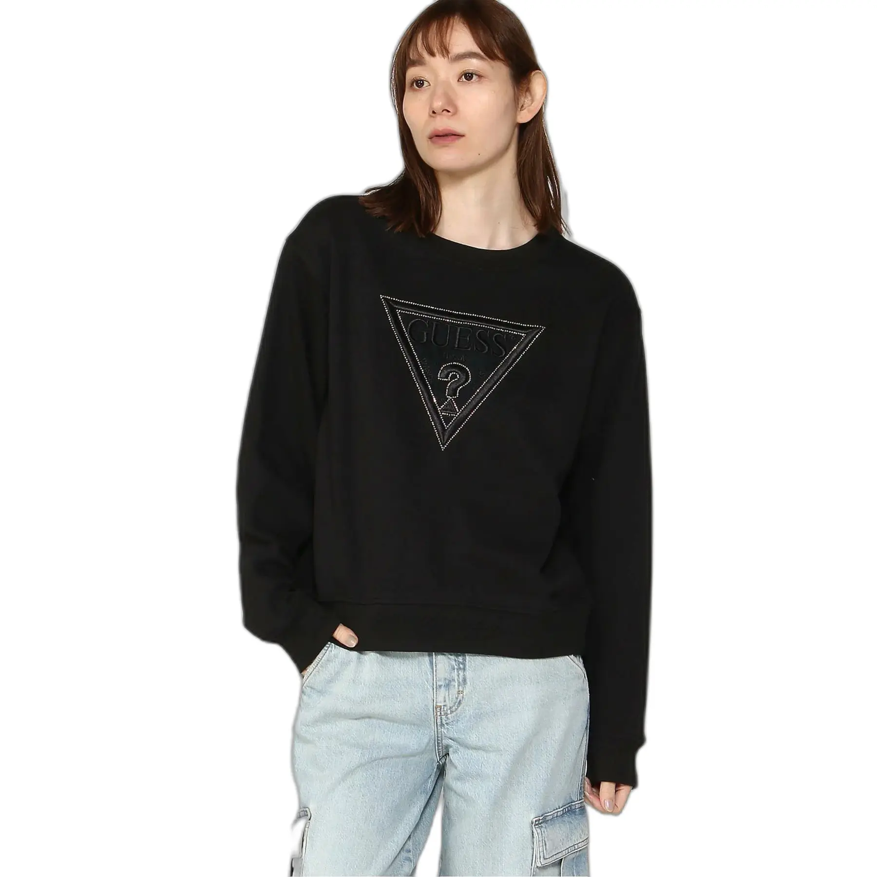 Felpa triangolare in pizzo polare donna Guess