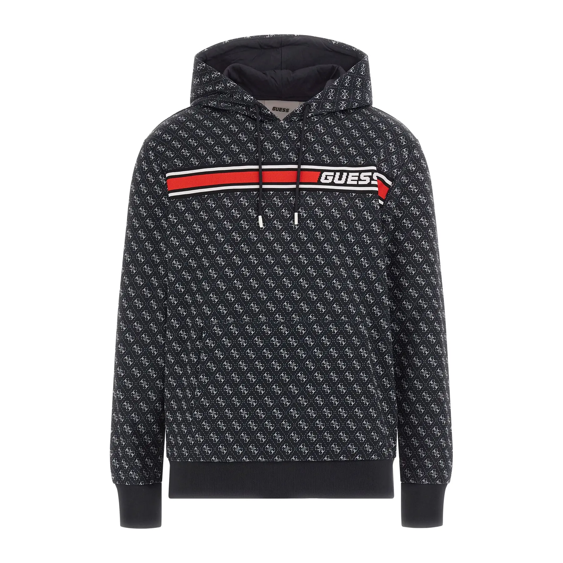 Guess Uomo Nero Felpa Con Cappuccio New Korbin