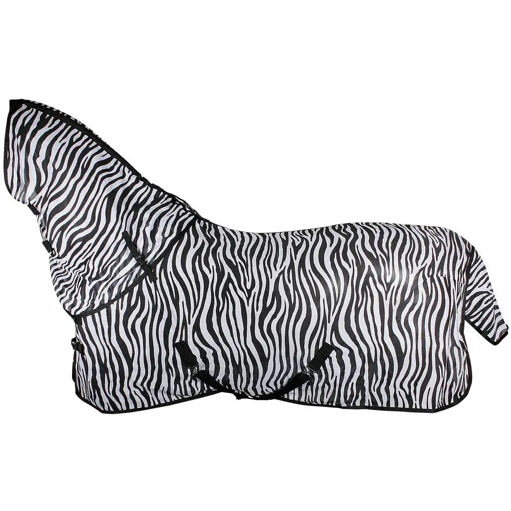 Couverture anti-mouches pour cheval motif zèbre à col ample Harry's Horse