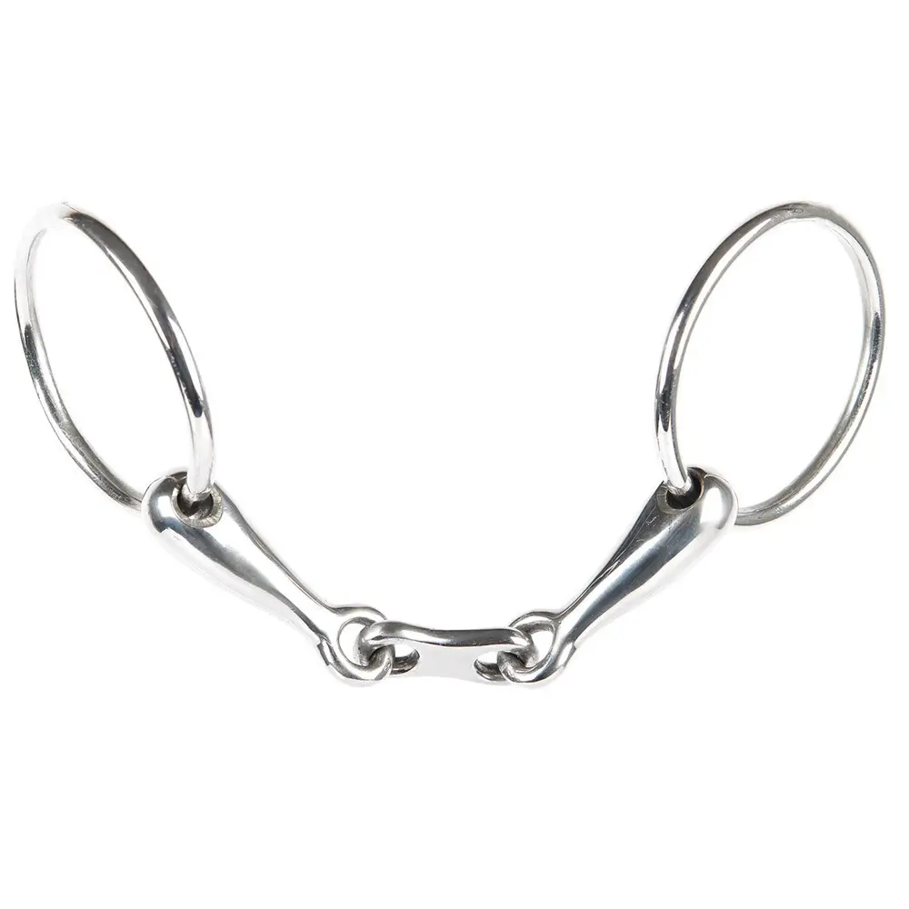 Mors 2 anneaux pour cheval double brisure Harry's Horse Flat link 16 mm