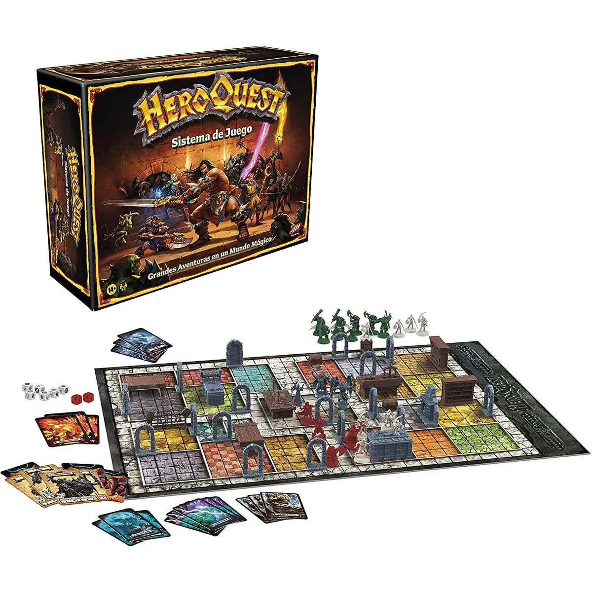 Jeu de société espagnol Hasbro Avalon Hill Dungeon Adventures HeroQuest Jeu de société espagnol Hasbro Avalon Hill Dungeon Adventures HeroQuest