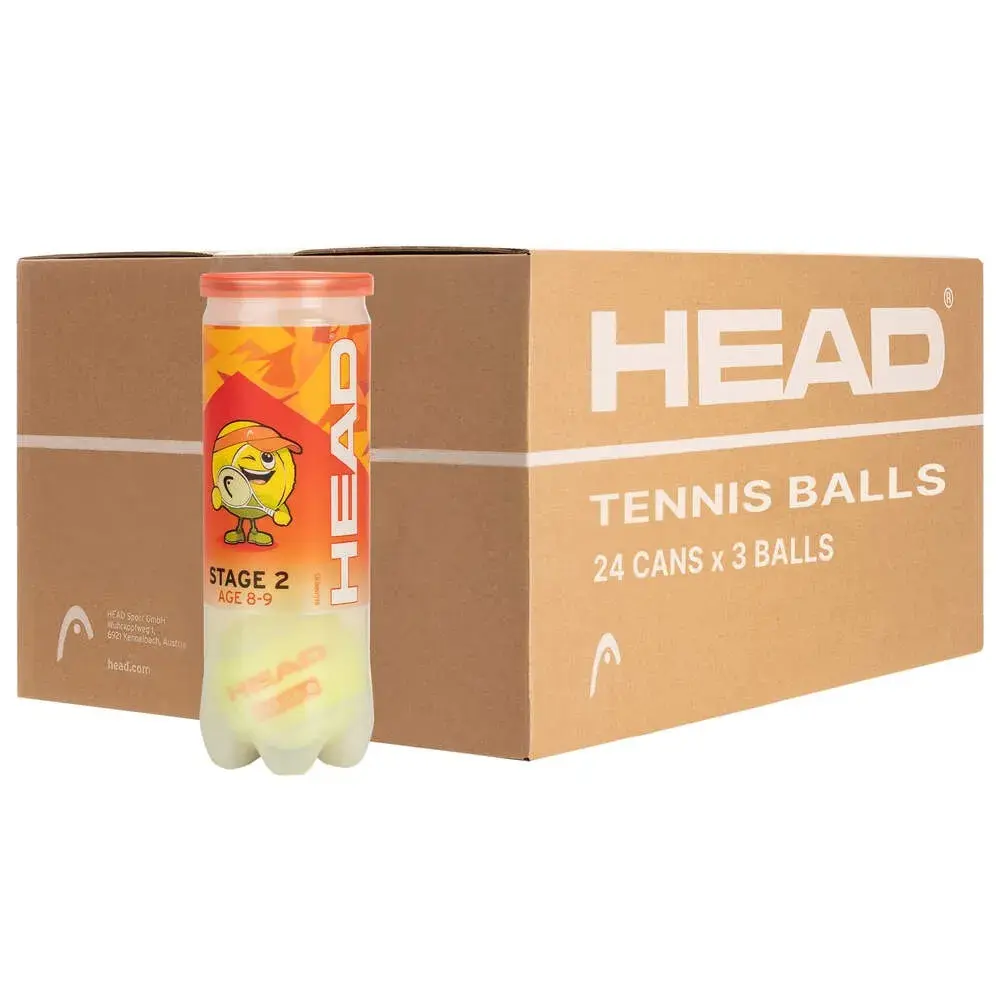 Karton mit 24 Tuben à 3 Tennisbällen Head Stage 2