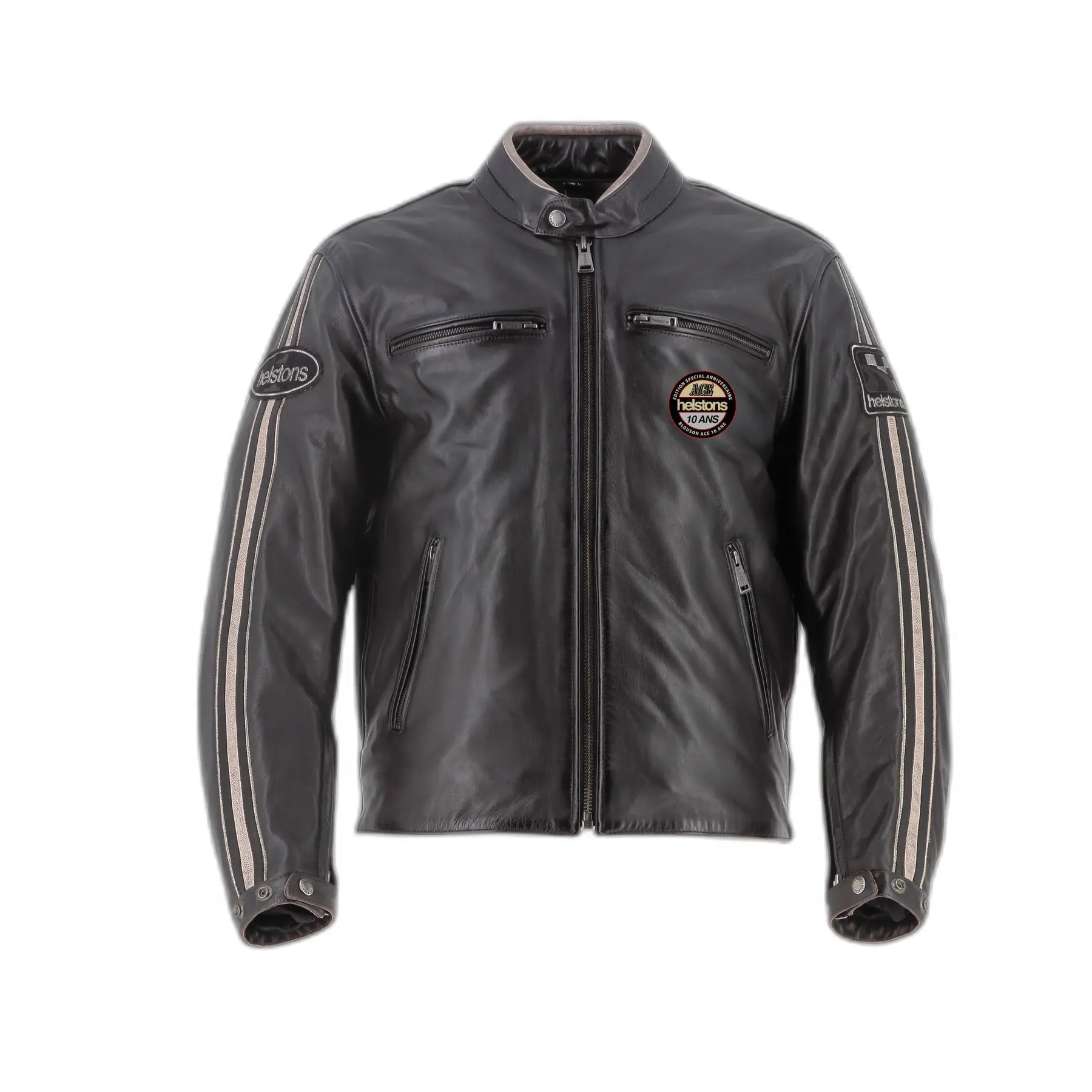 Motorrad-Lederjacke Helstons Ace Rag