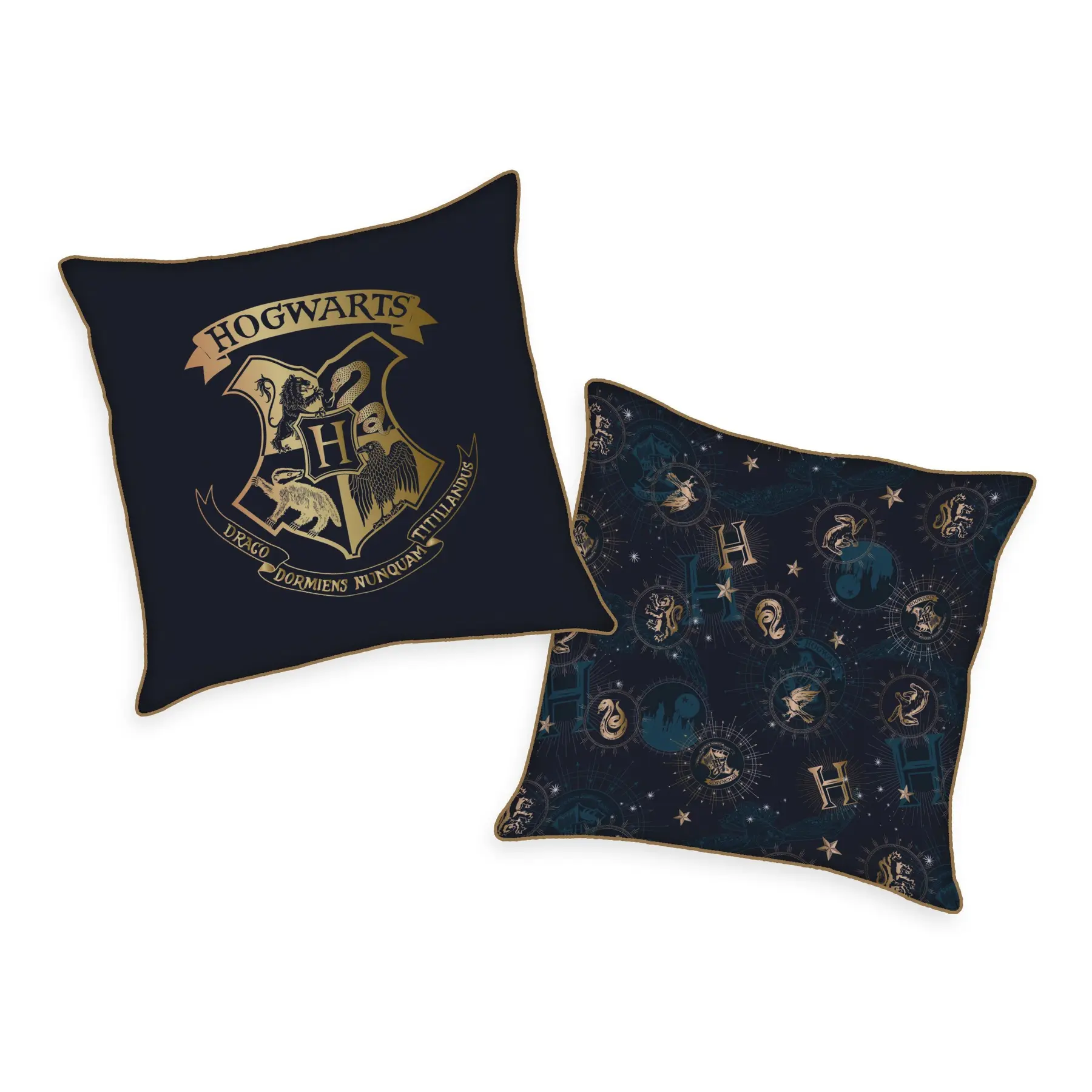 Herding Harry Potter - Soft Velboa Pillow Hogwarts 40 x 40 cm Kussen - Zwart