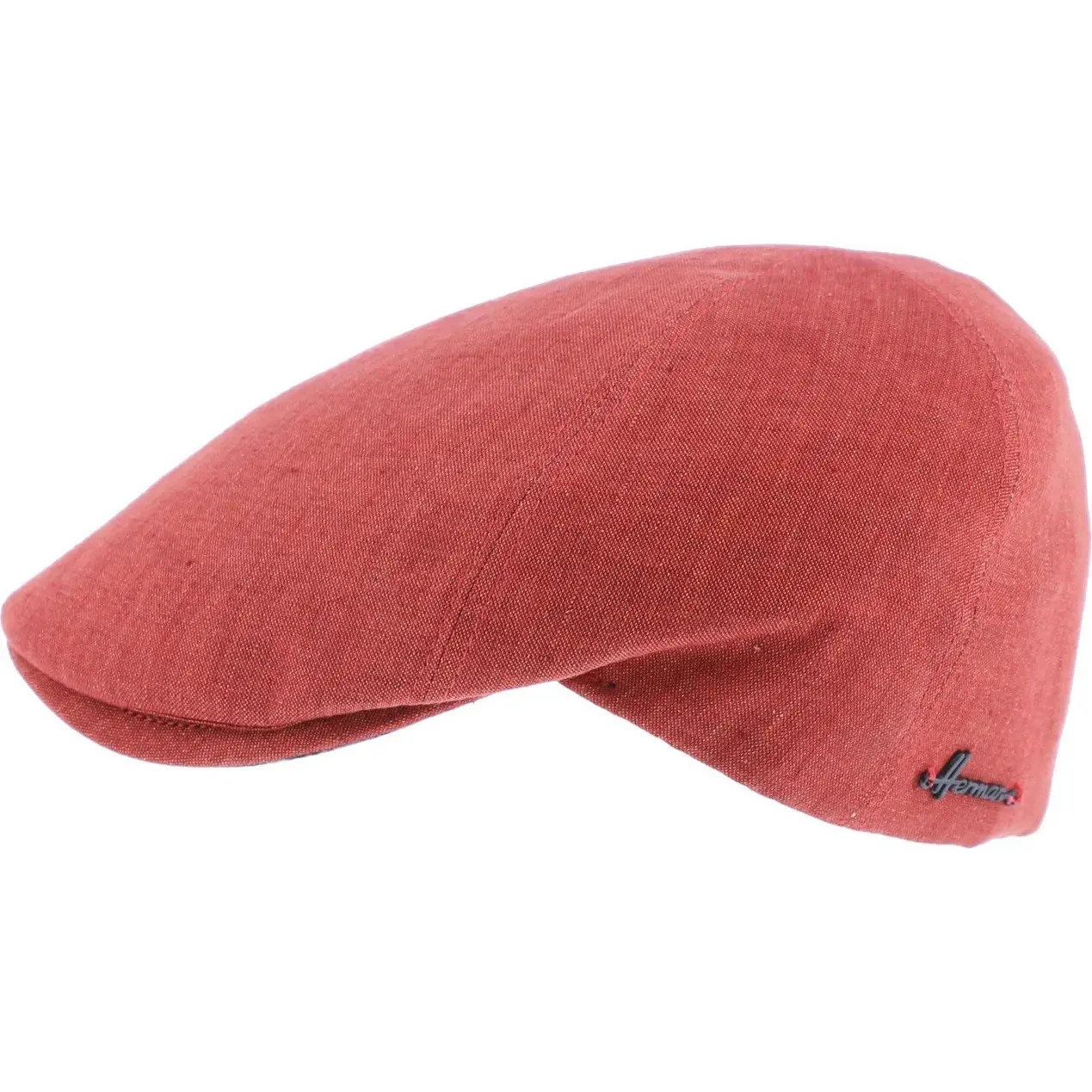 Herman casquette plate unie rouge de fabrication italienne avec dessous de la visière imprimée