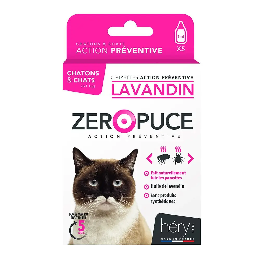 Disinfestazione dei gatti Héry Pipet Lavand (x5)