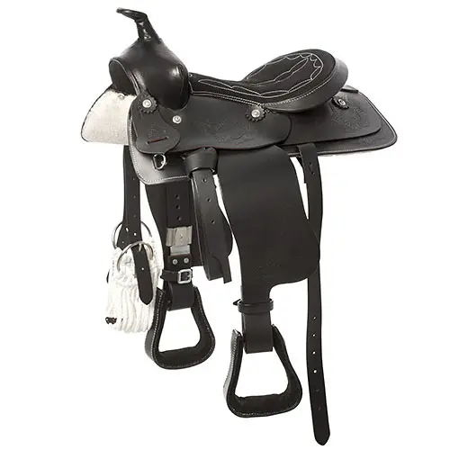 Sella western per cavallo in cuoio Hispano Hipica