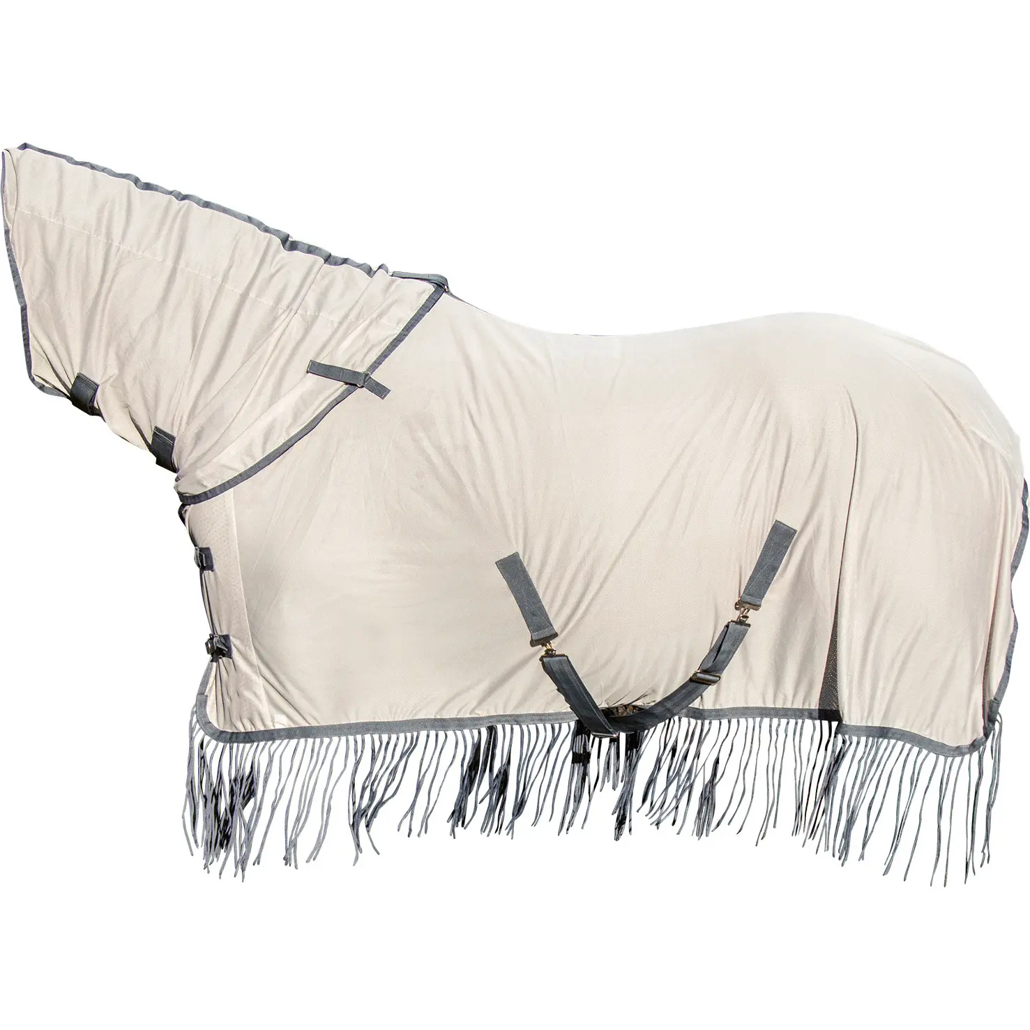Copertura antimosche per cavallo con collo staccabile anti strappo HKM Fringes- Style