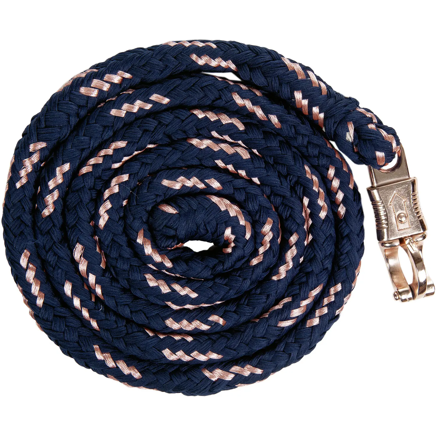 Longe équitation avec mousqueton anti-panique HKM Rosegold
